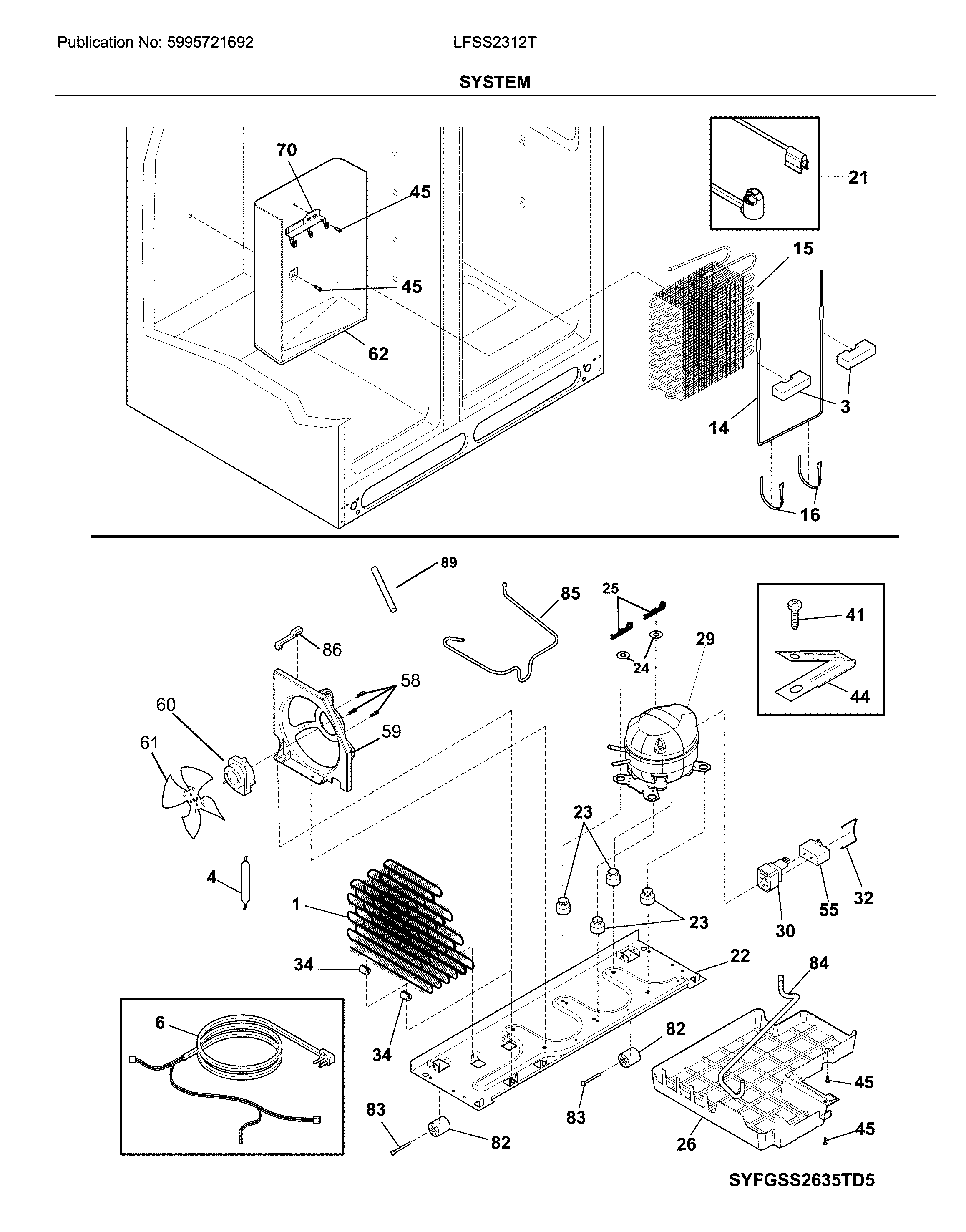 Frigidaire LFSS2312TE4 system diagram