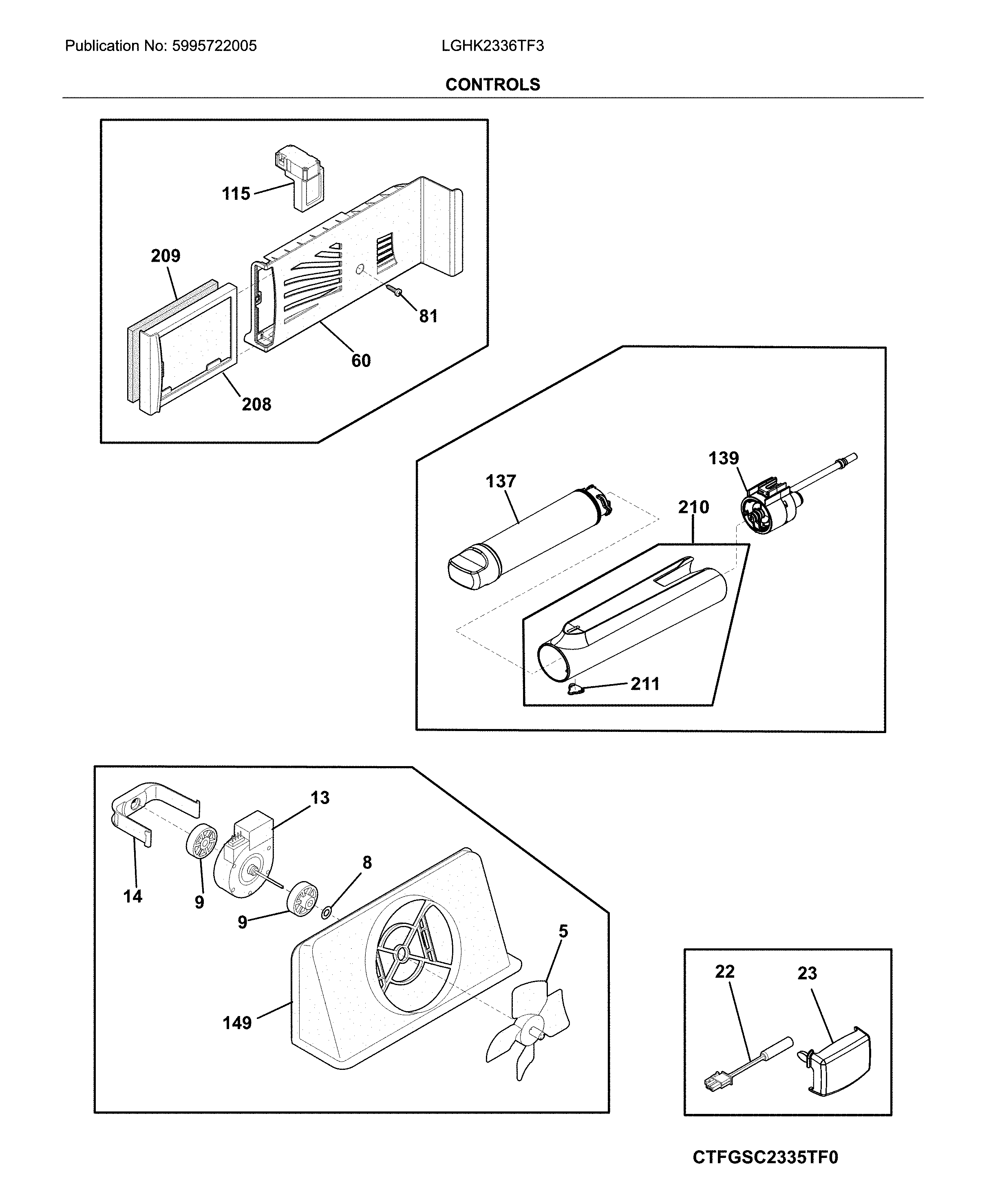 Frigidaire LGHK2336TF3 control diagram