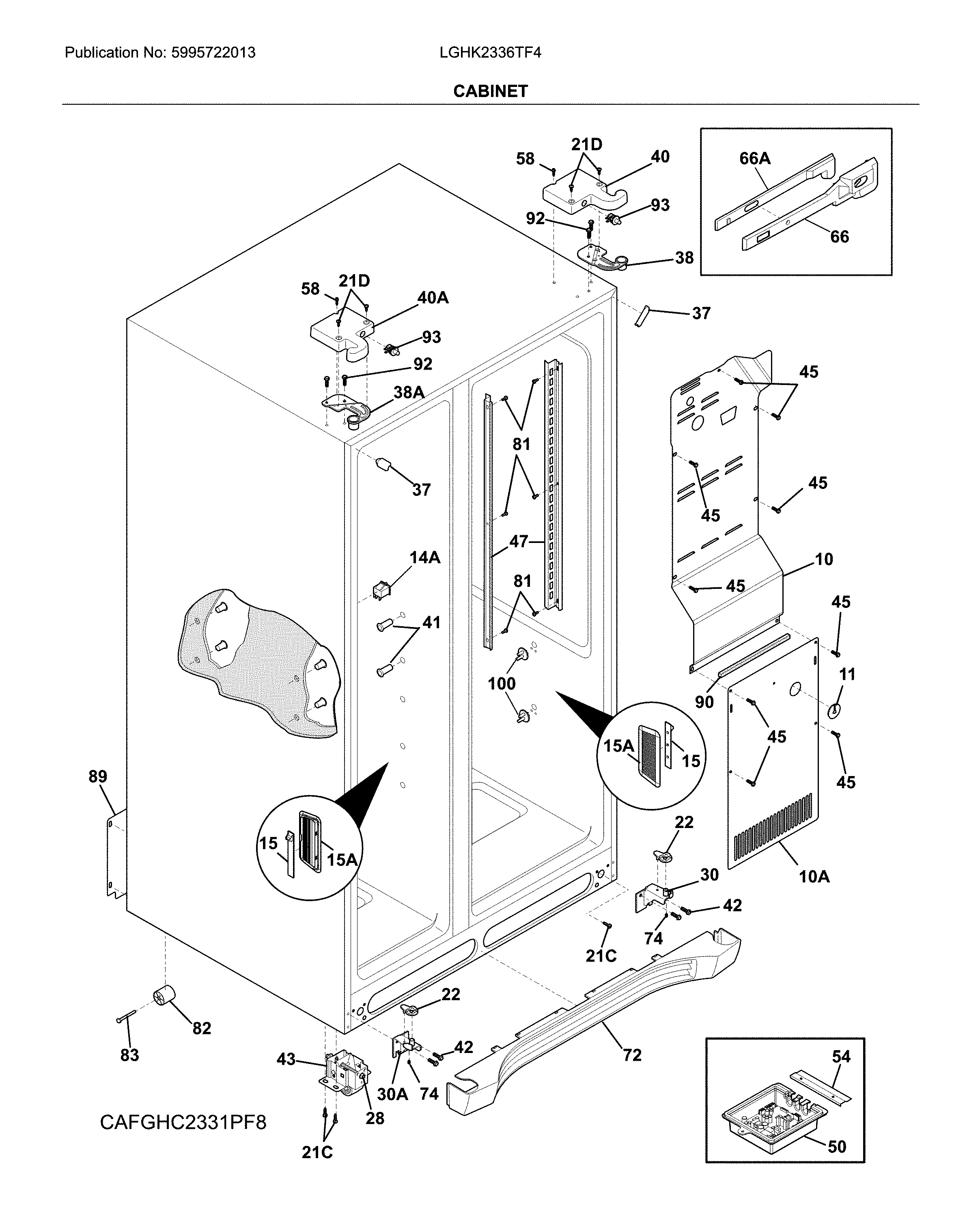 Frigidaire LGHK2336TF4 cabinet diagram