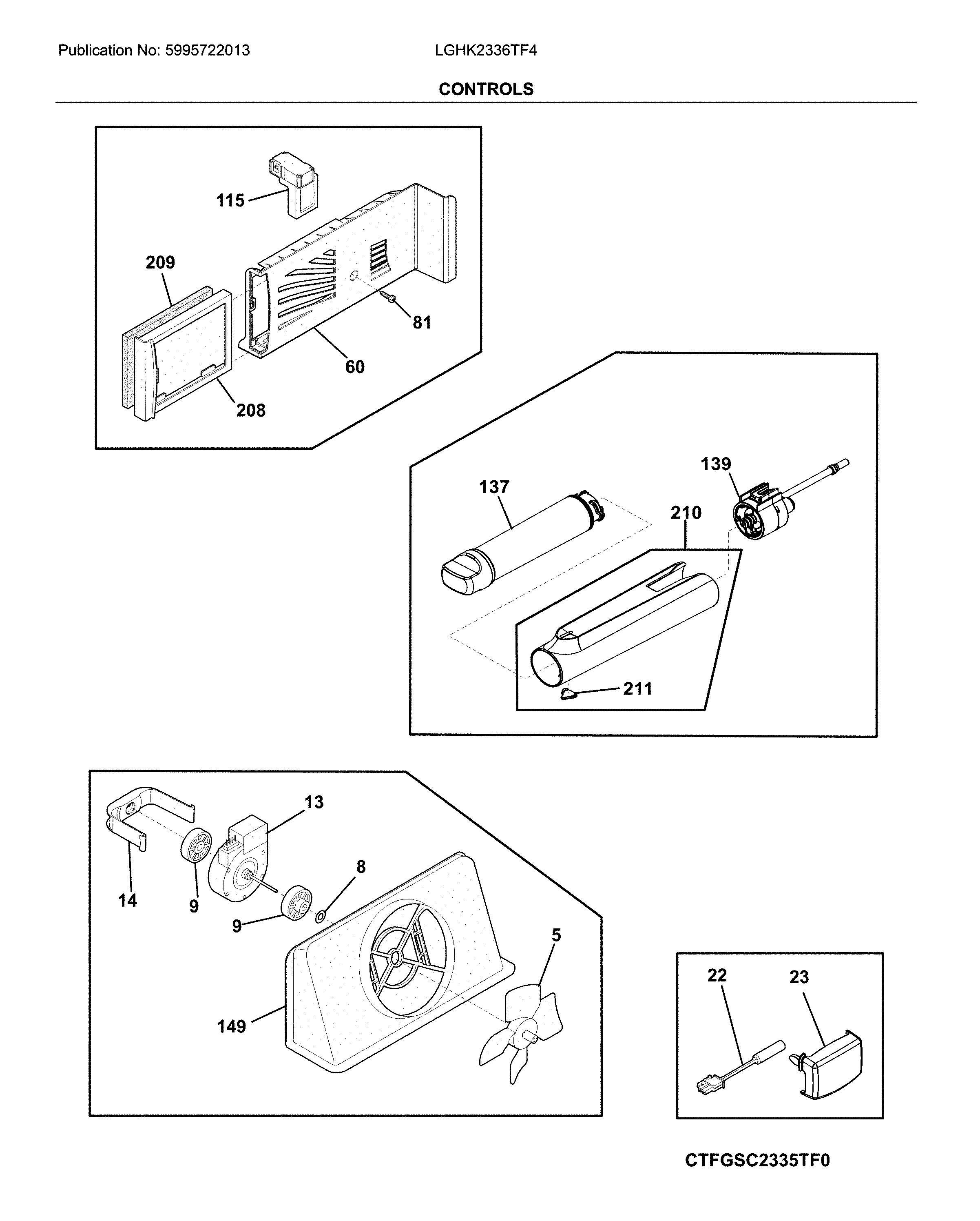 Frigidaire LGHK2336TF4 control diagram
