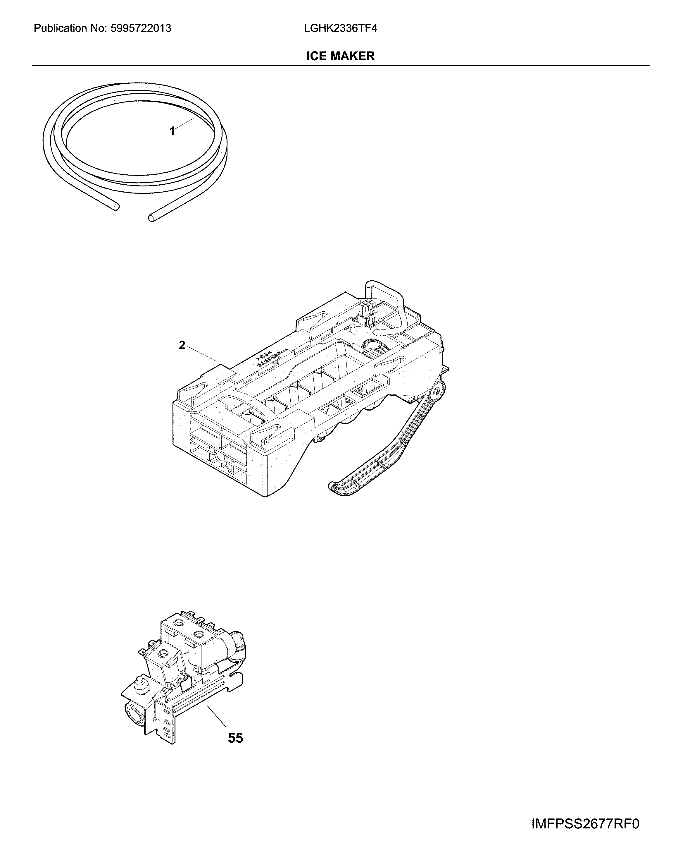 Frigidaire LGHK2336TF4 ice maker diagram