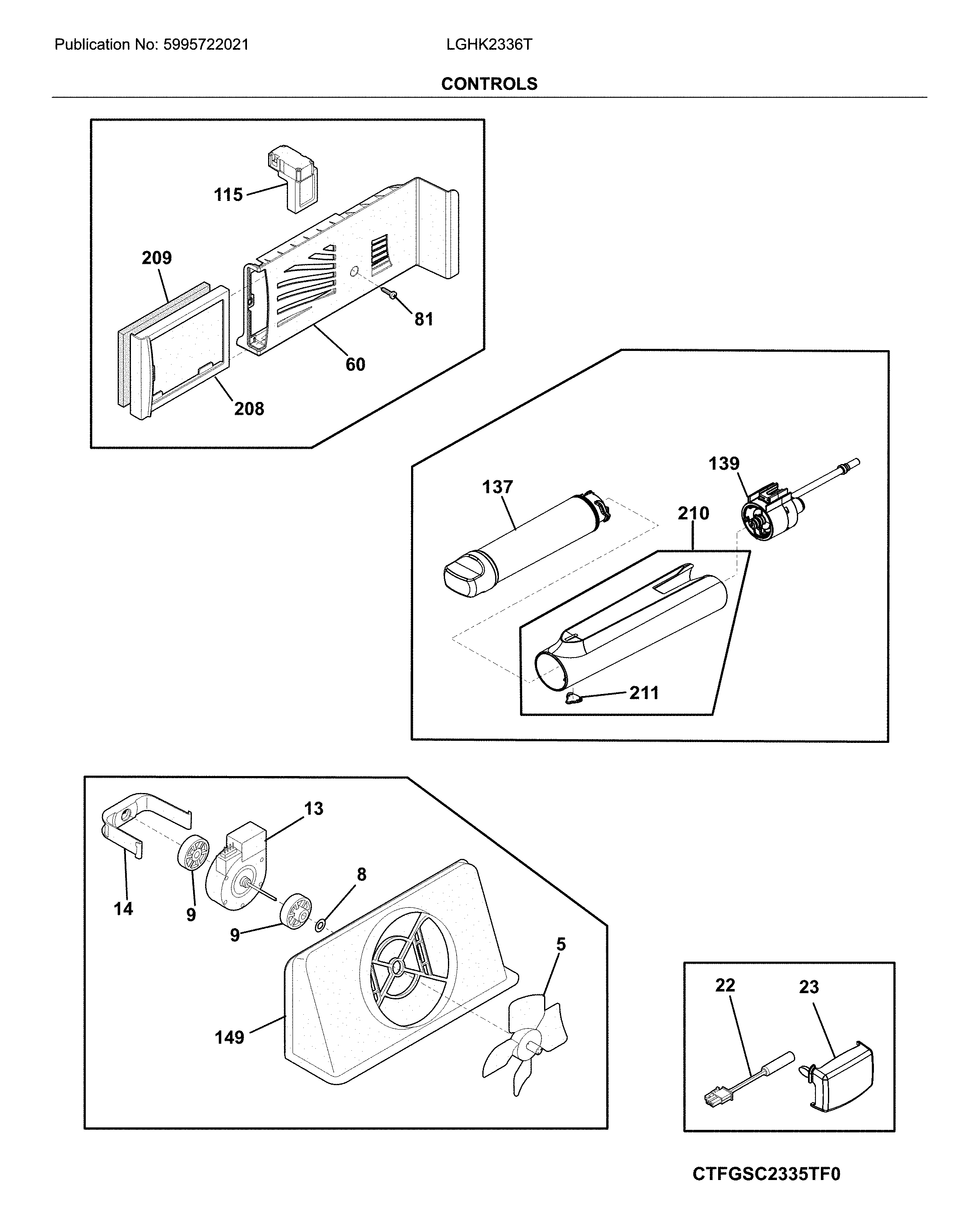 Frigidaire LGHK2336TD5 control diagram