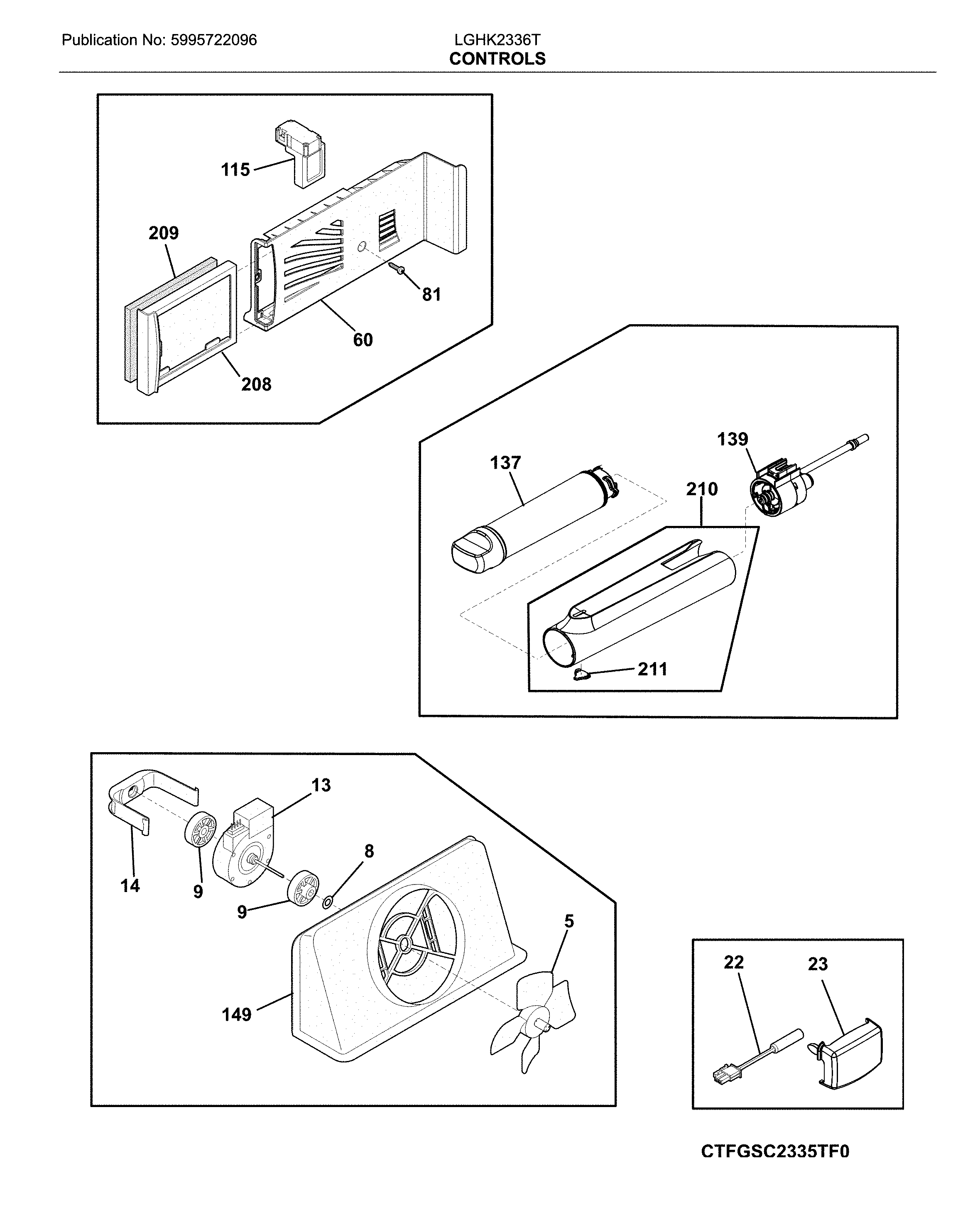 Frigidaire LGHK2336TF6 control diagram