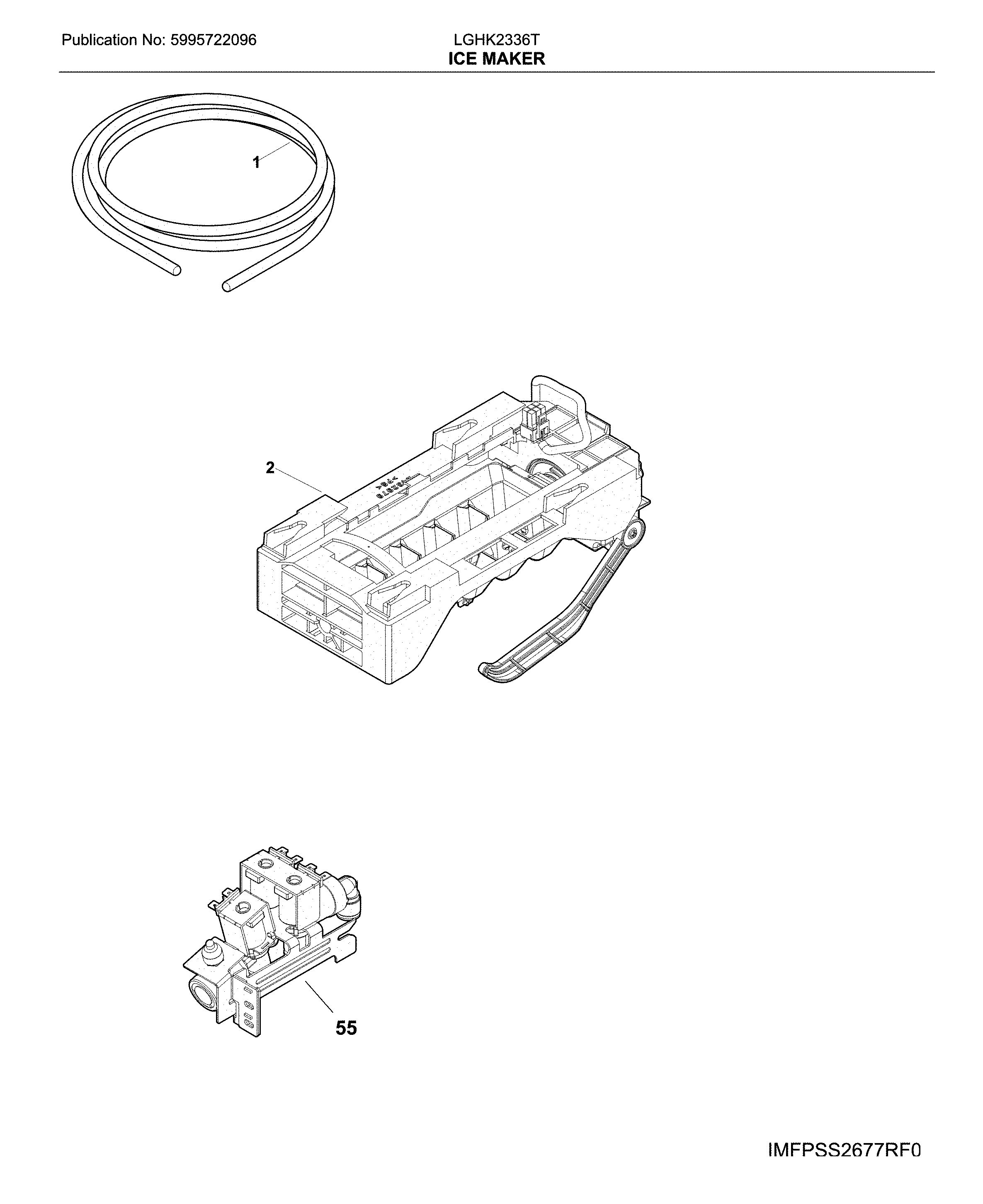 Frigidaire LGHK2336TF6 ice maker diagram