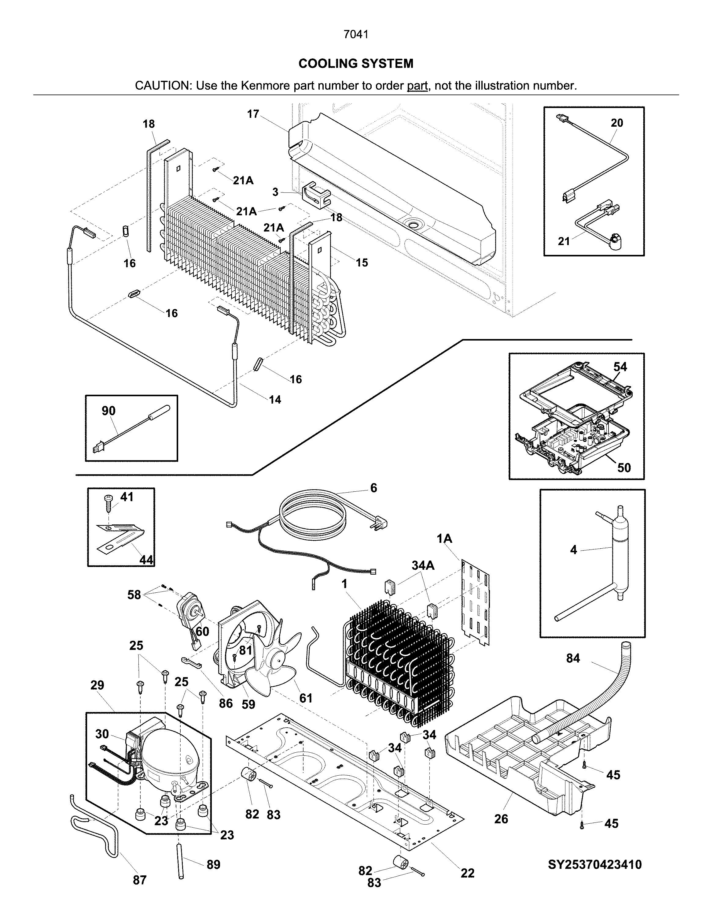Kenmore 25370413412 cooling system diagram