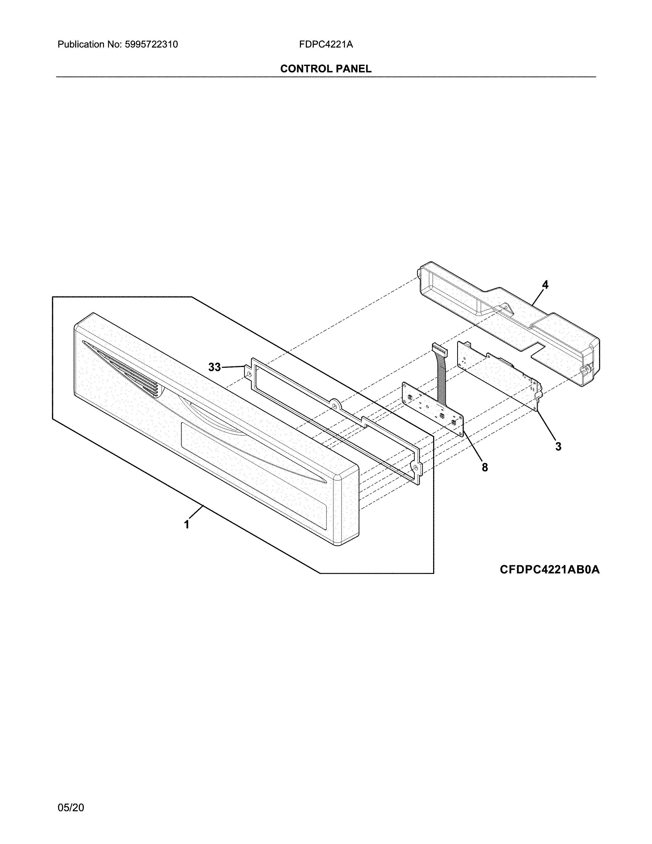 Frigidaire FDPC4221AB0A control panel diagram