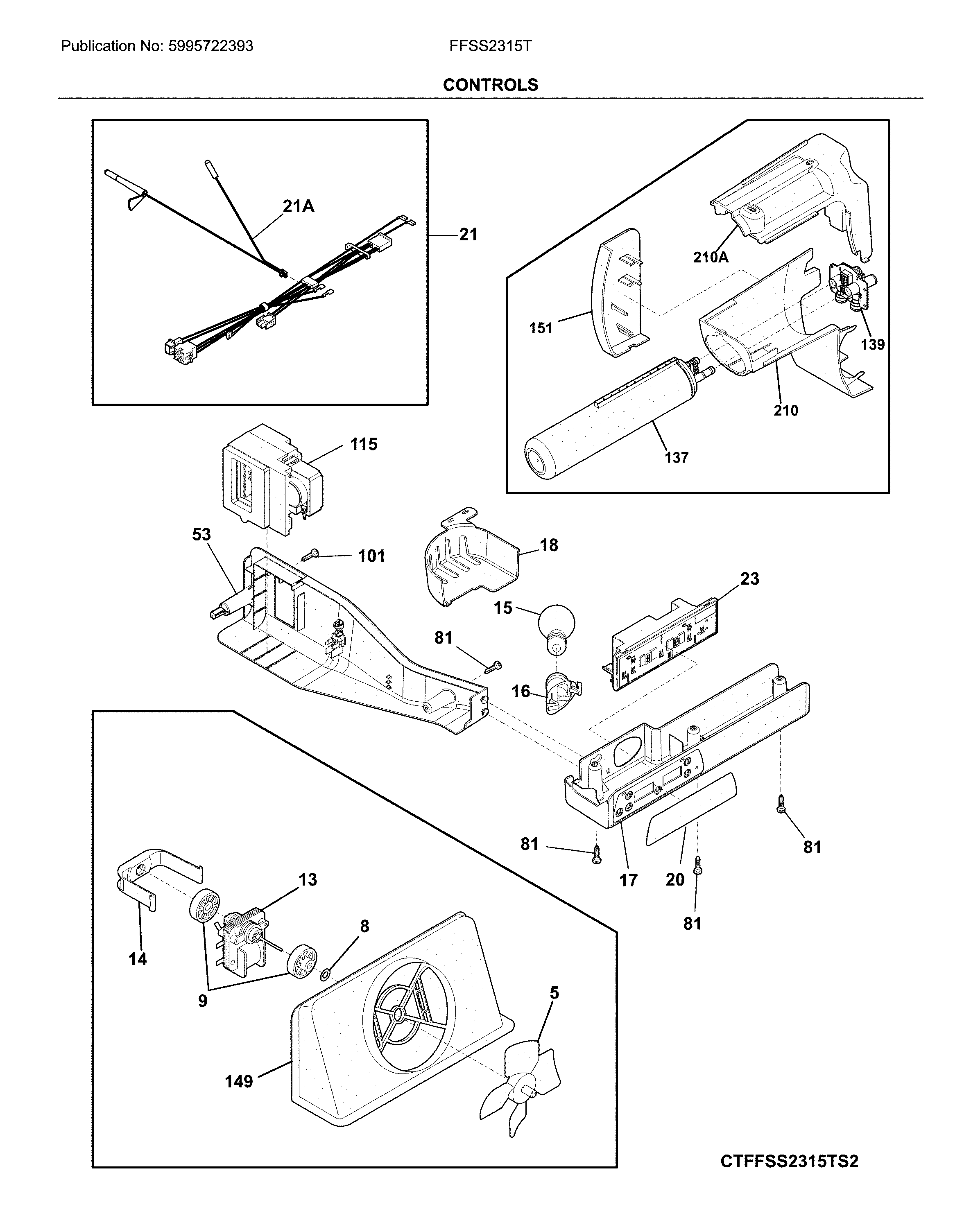 Frigidaire FFSS2315TD2 controls diagram