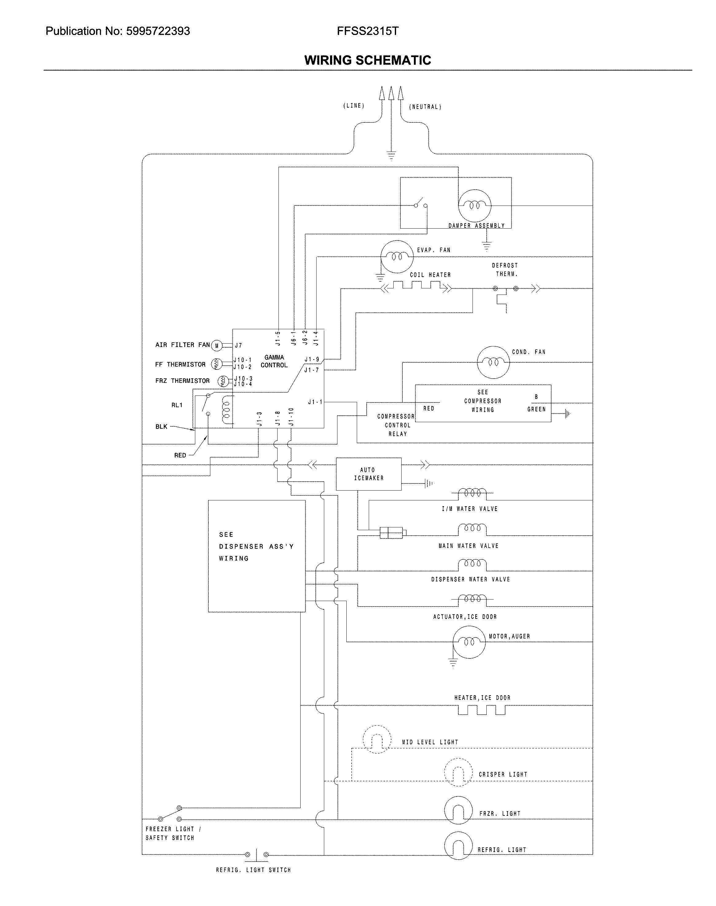 Frigidaire FFSS2315TD2 wiring schematic diagram