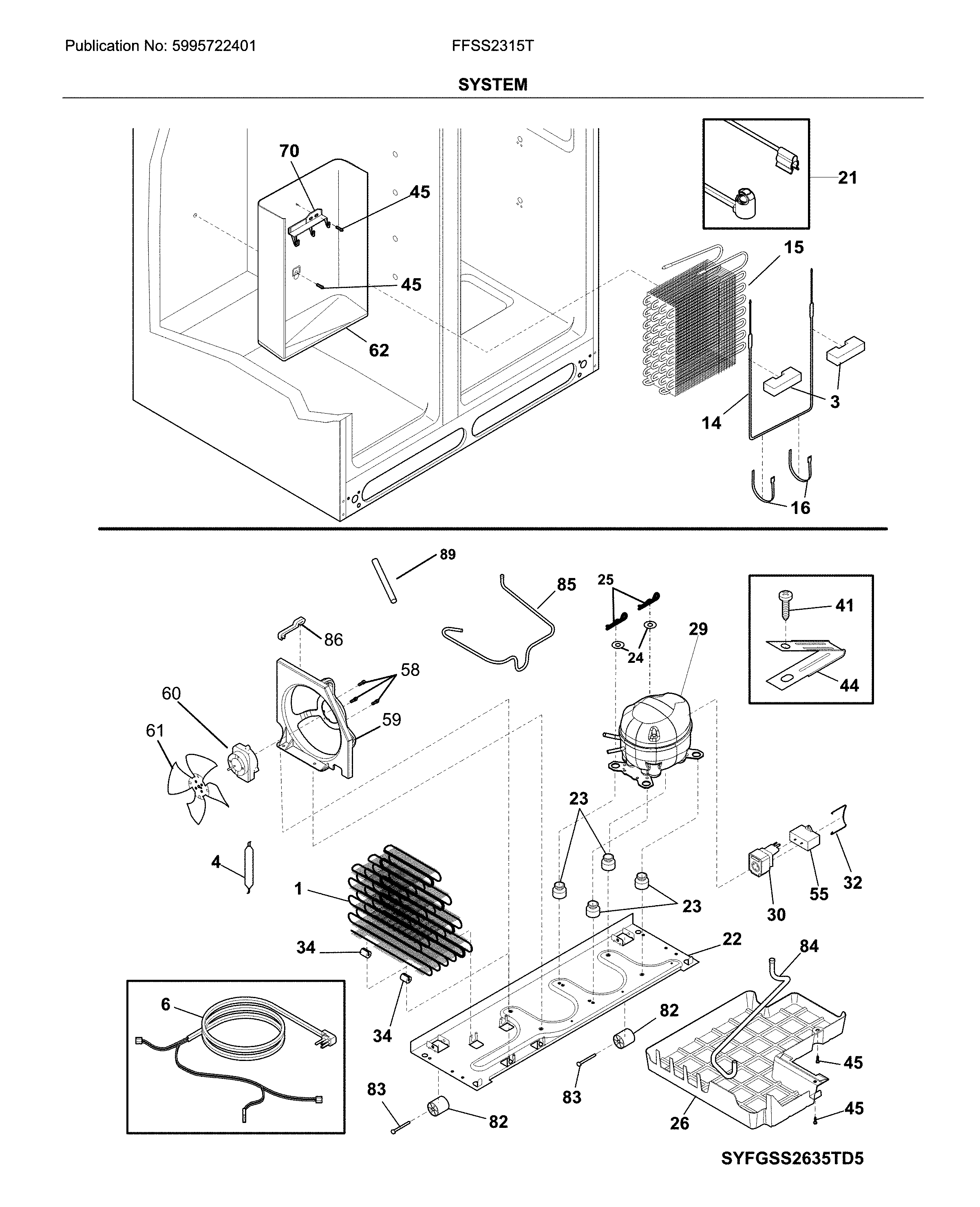 Frigidaire FFSS2315TP3 system diagram