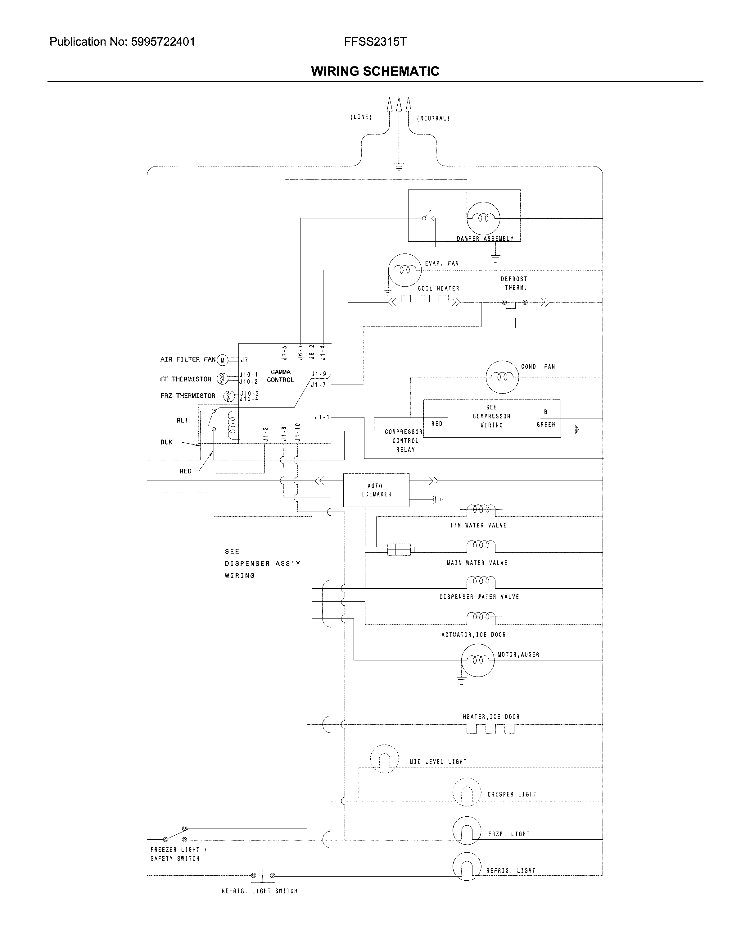 Frigidaire FFSS2315TP3 wiring schematic diagram