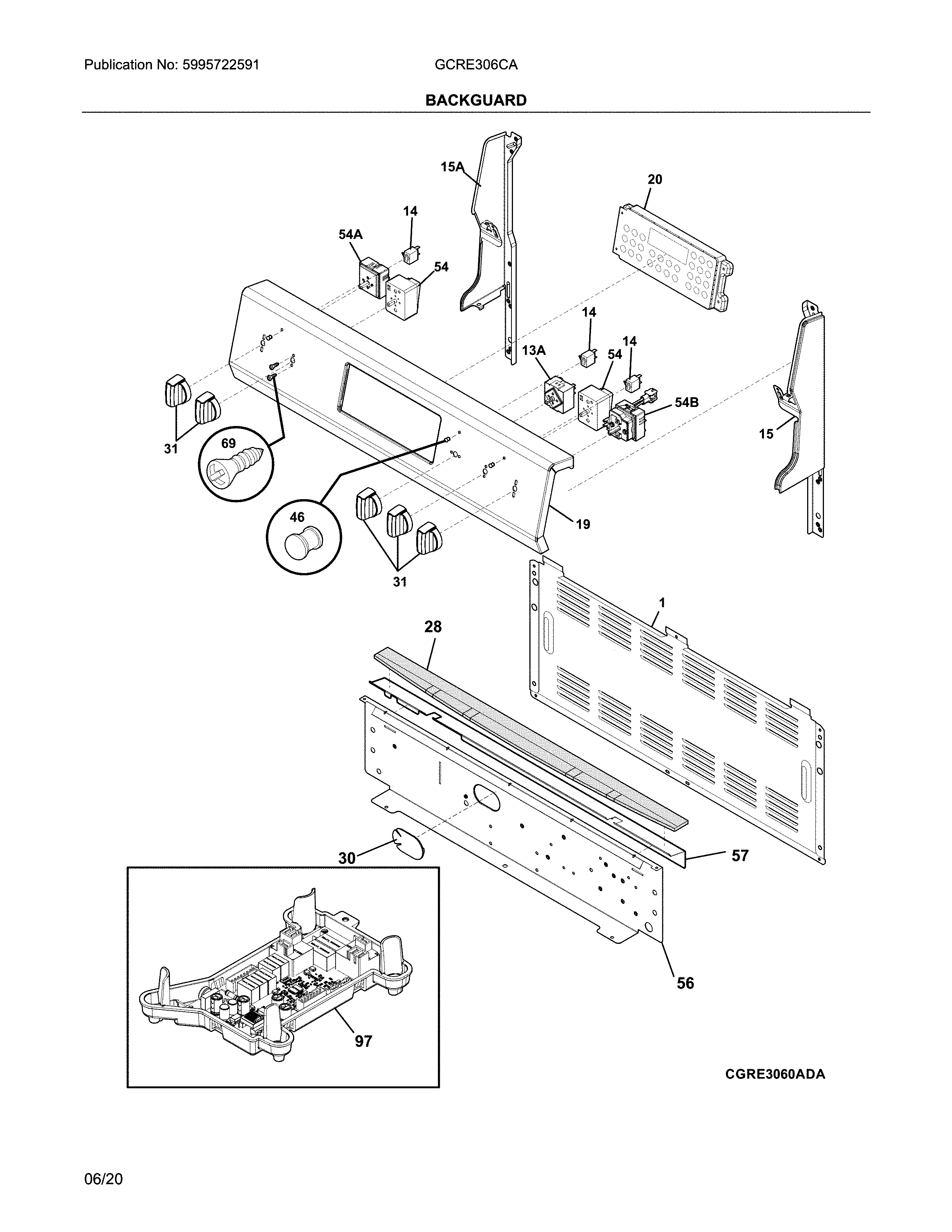Frigidaire GCRE306CADC backguard diagram