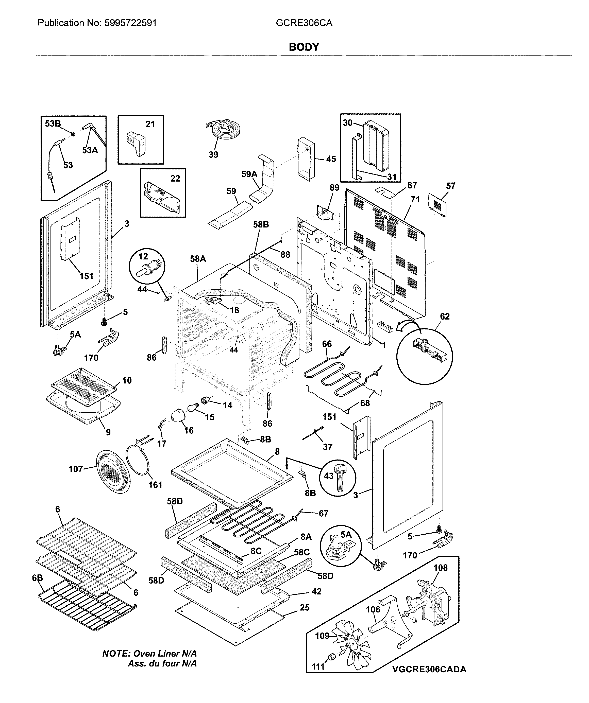 Frigidaire GCRE306CADC body diagram