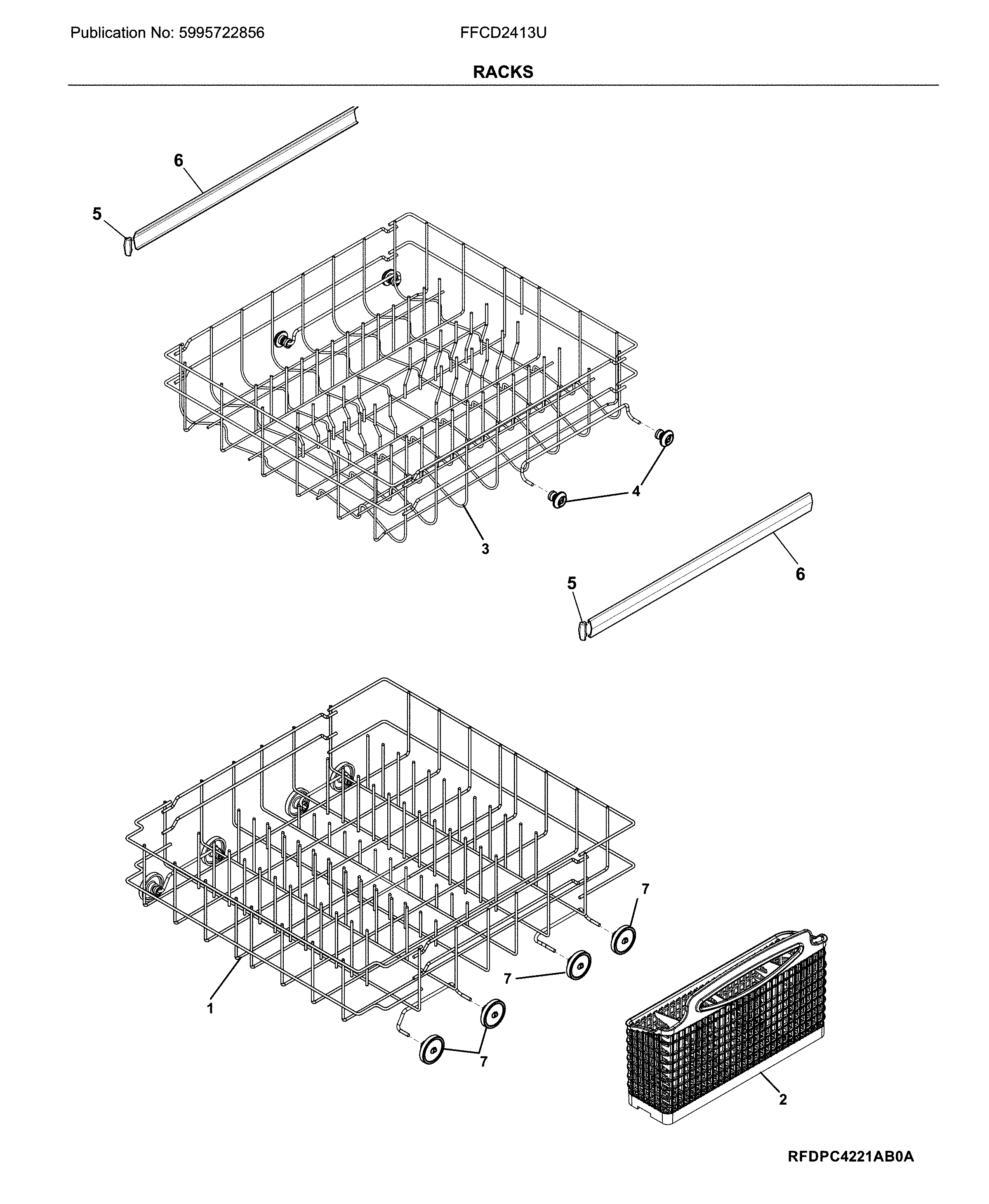 Frigidaire FFCD2413UW3A racks diagram