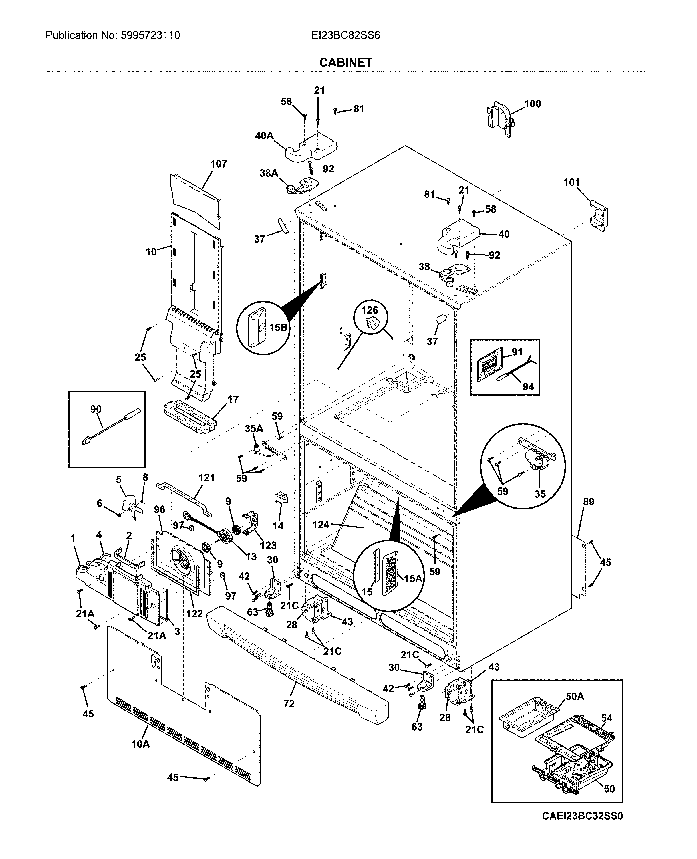Electrolux EI23BC82SS6 cabinet diagram