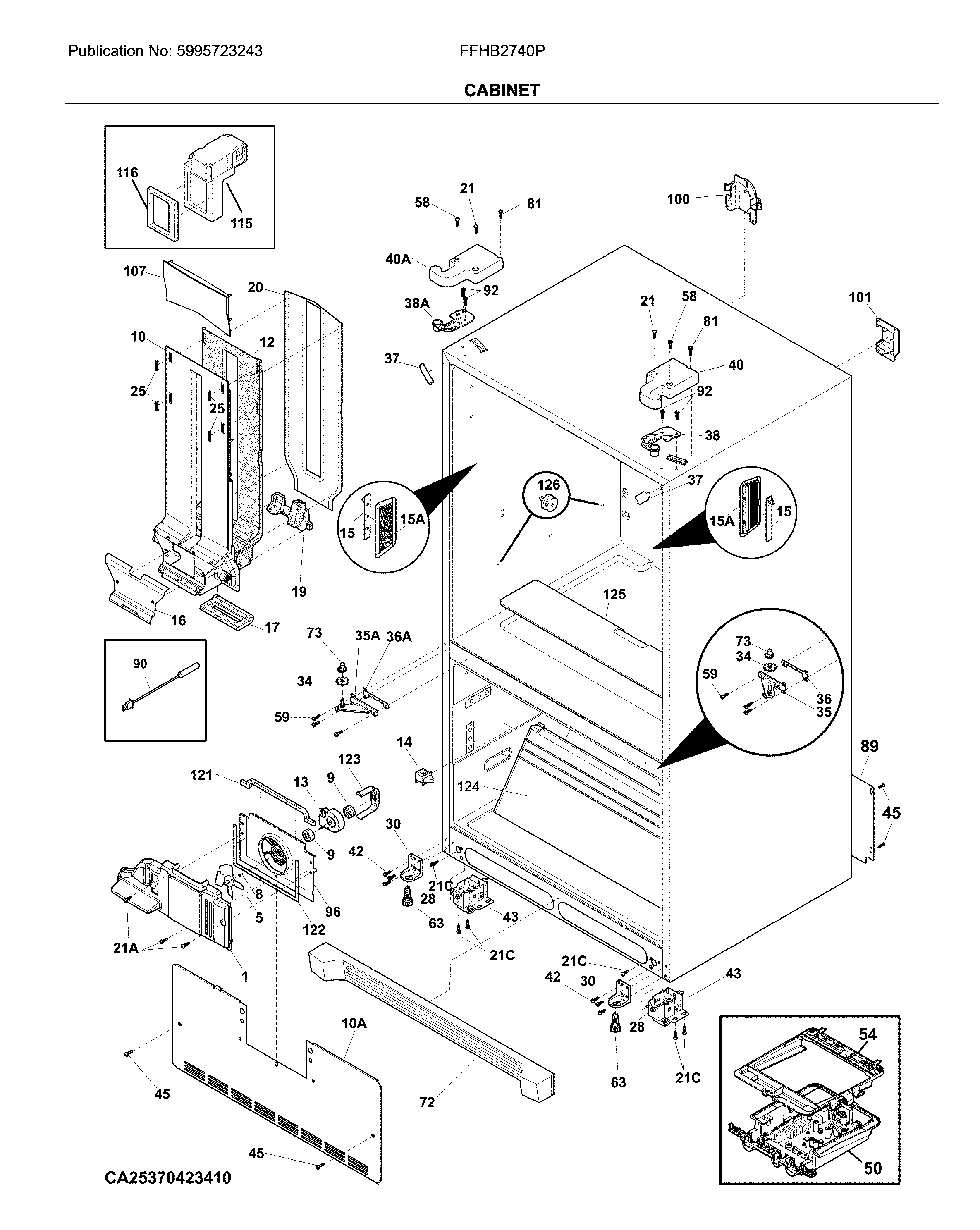 Frigidaire FFHB2740PS6A cabinet diagram