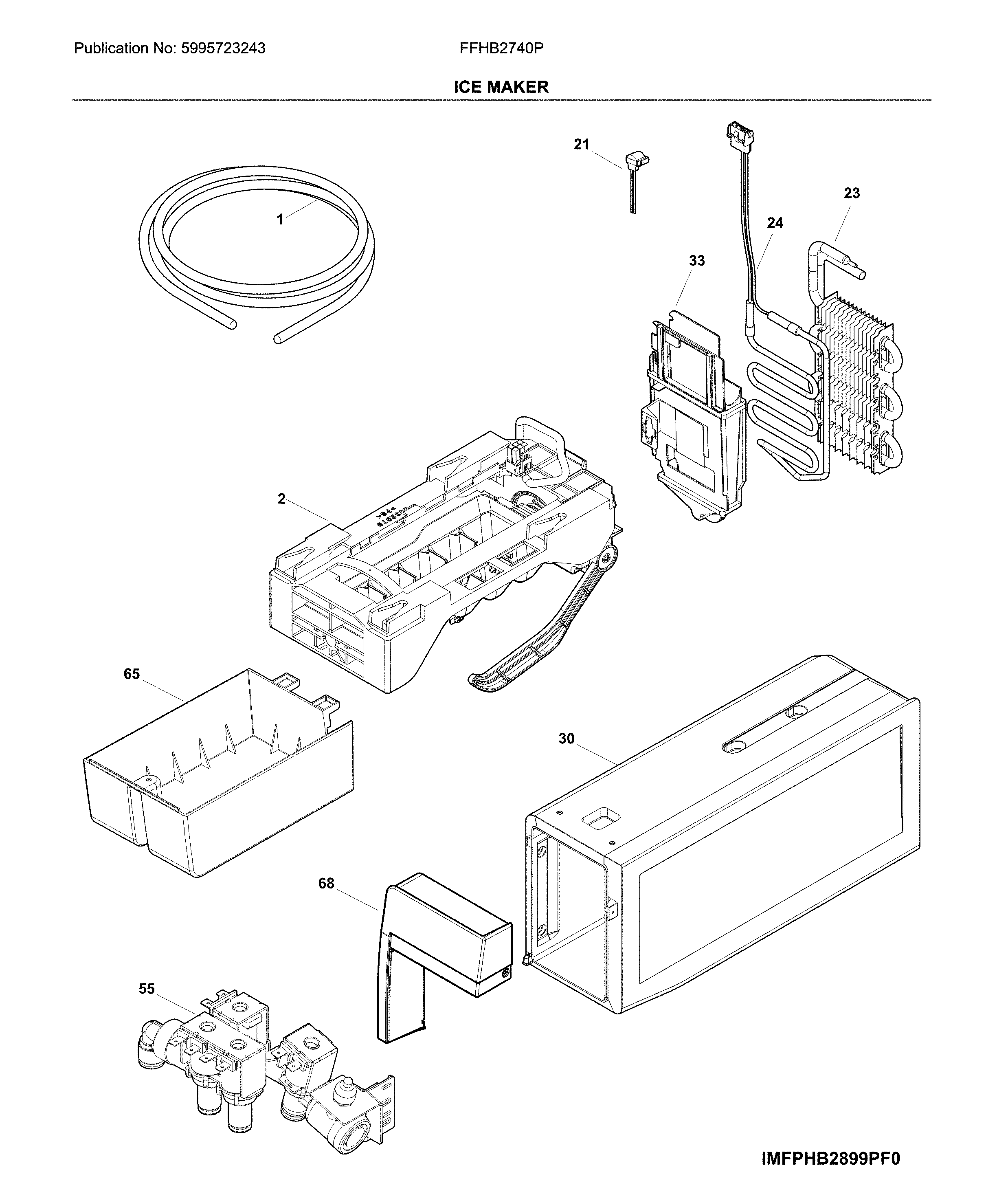 Frigidaire FFHB2740PS6A ice maker diagram
