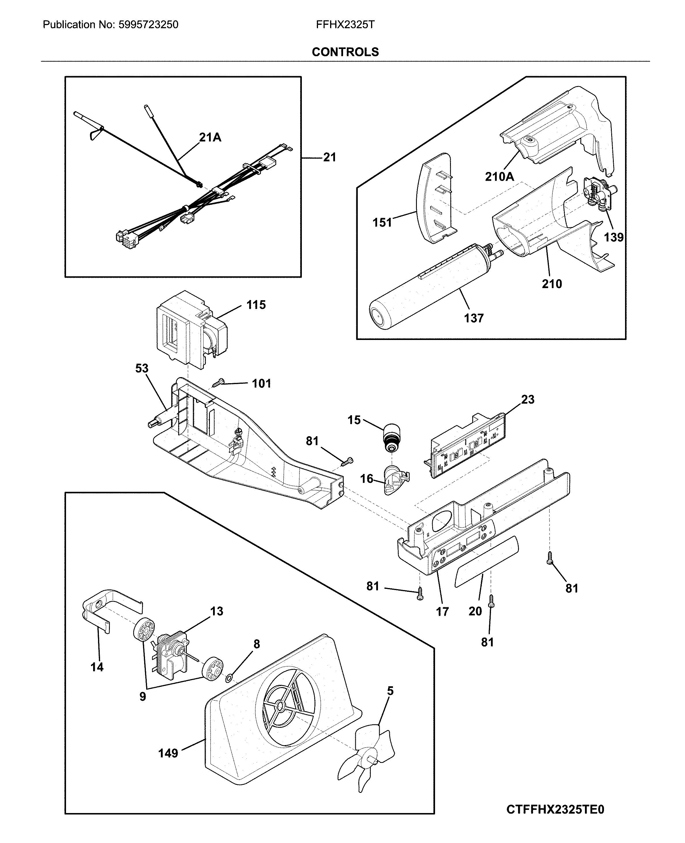 Frigidaire FFHX2325TS3 controls diagram