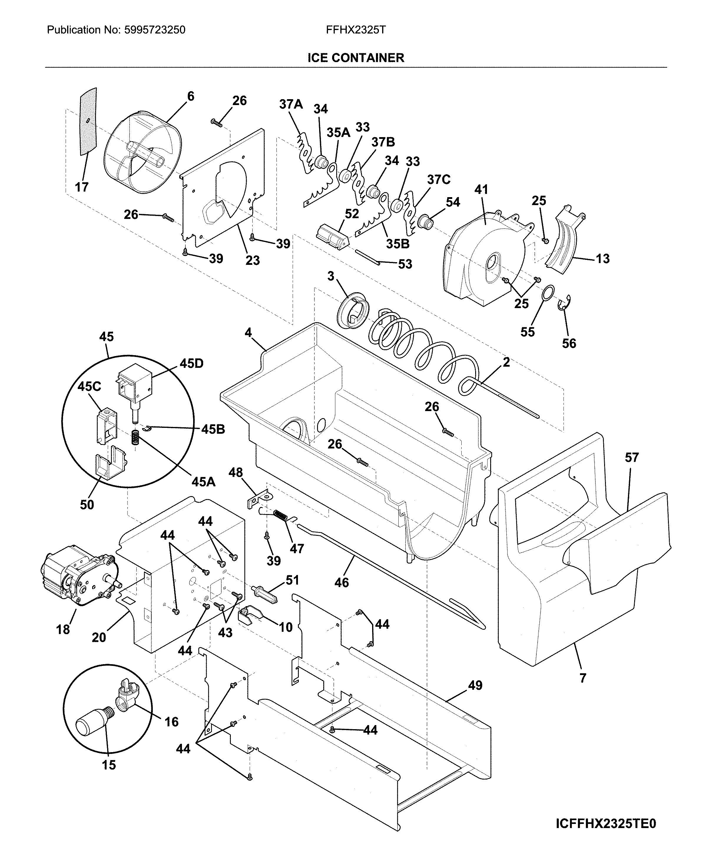 Frigidaire FFHX2325TS3 container diagram