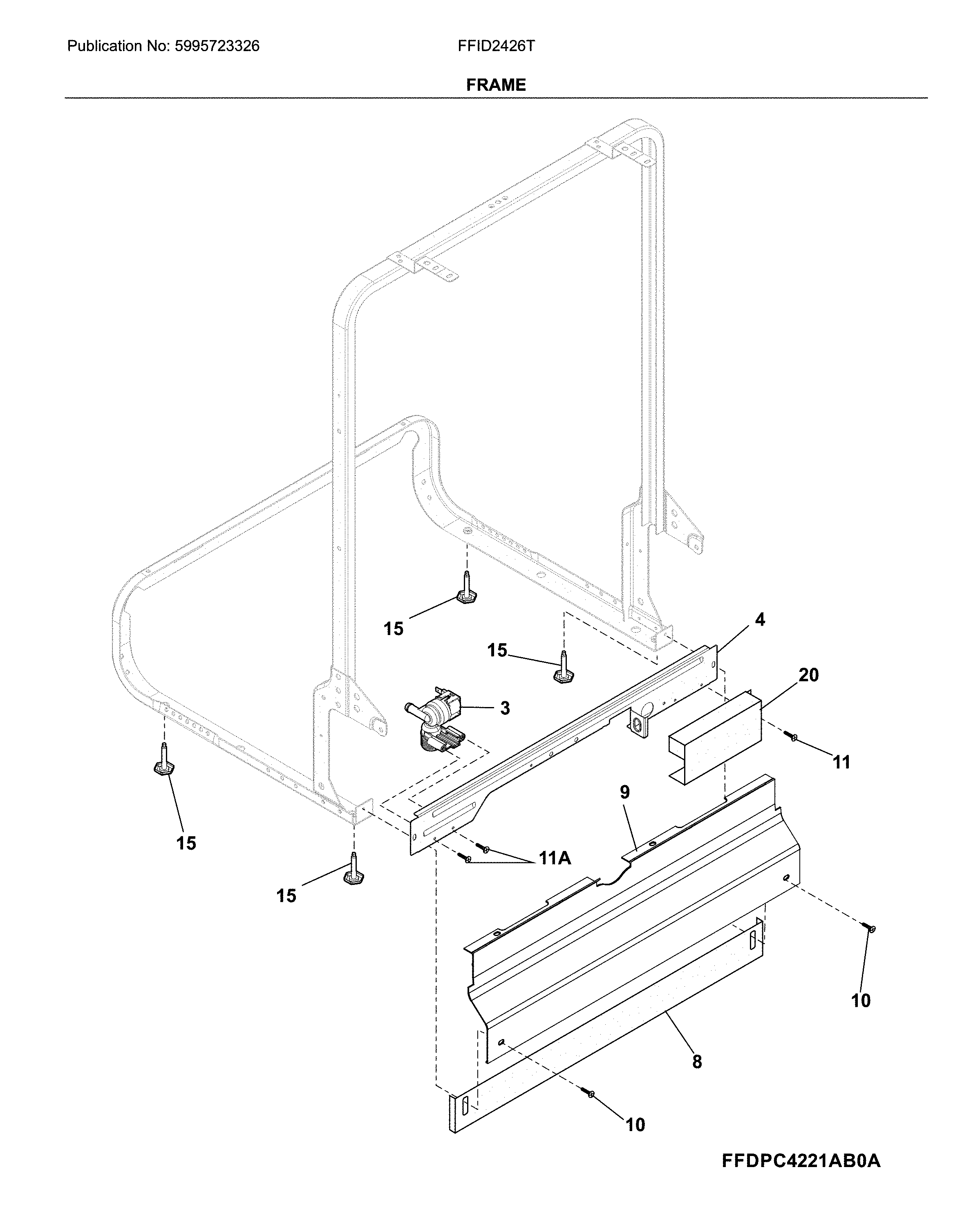 Frigidaire FFID2426TD4A frame diagram