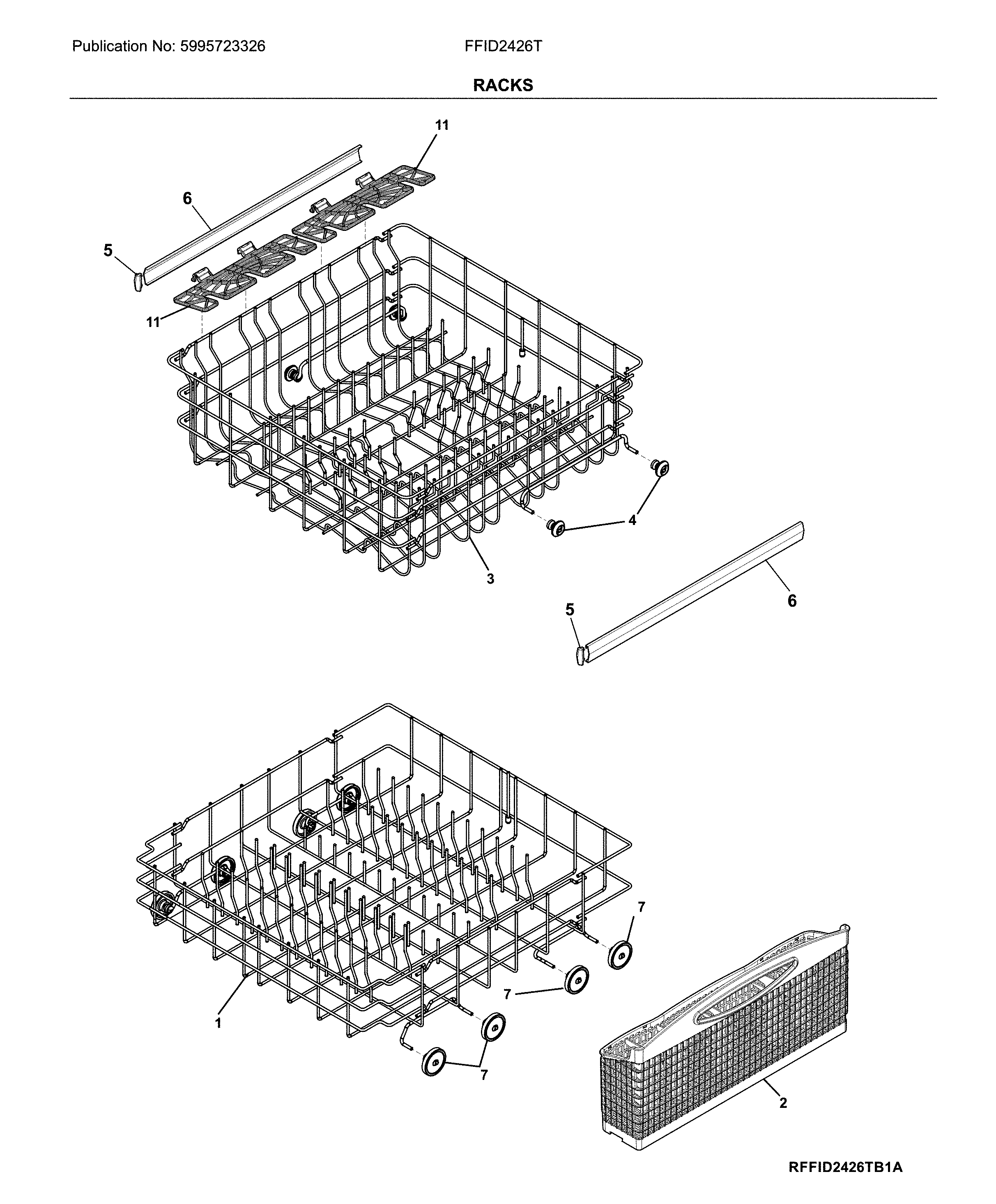 Frigidaire FFID2426TD4A racks diagram