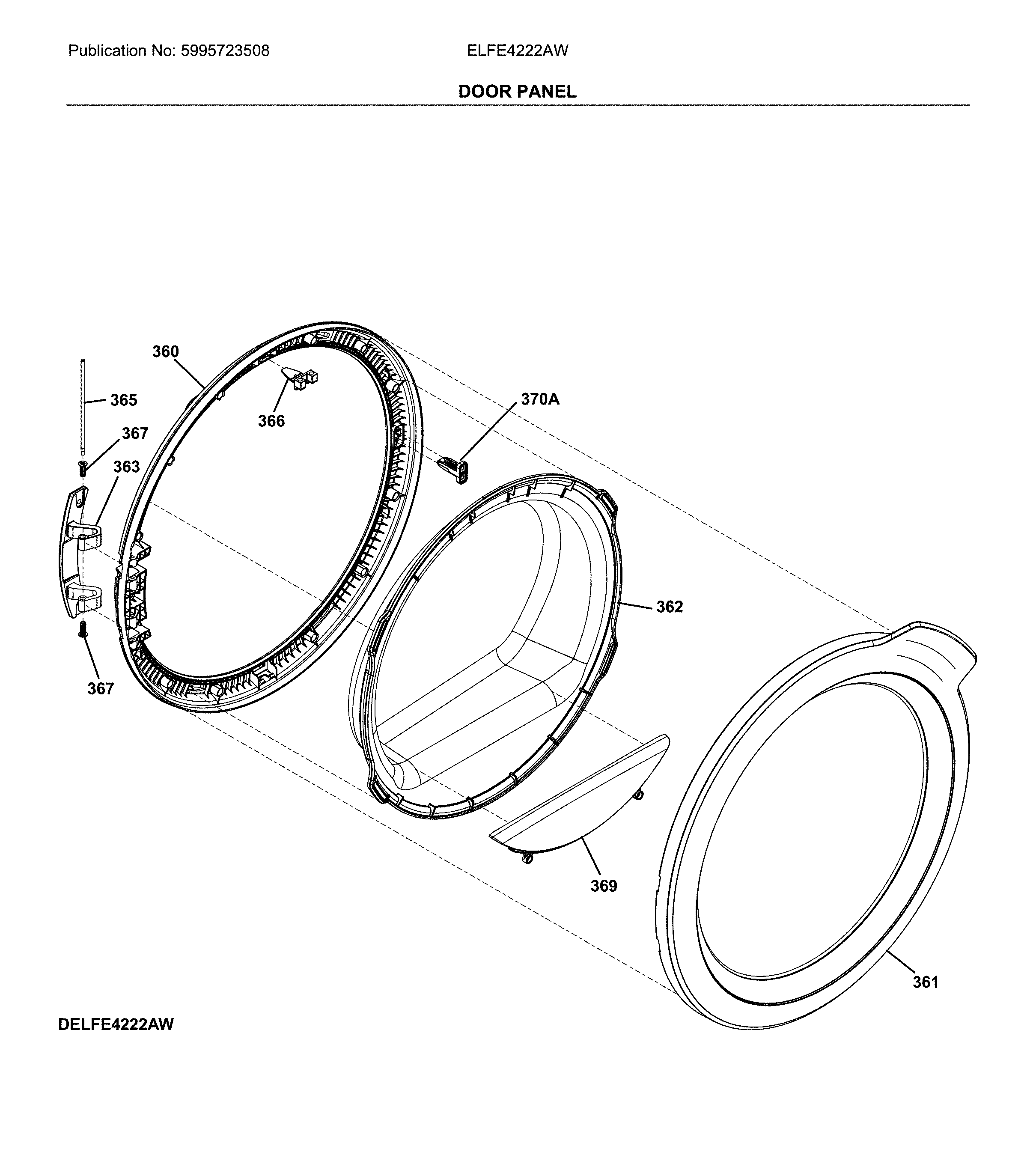 Electrolux ELFE4222AW door panel diagram