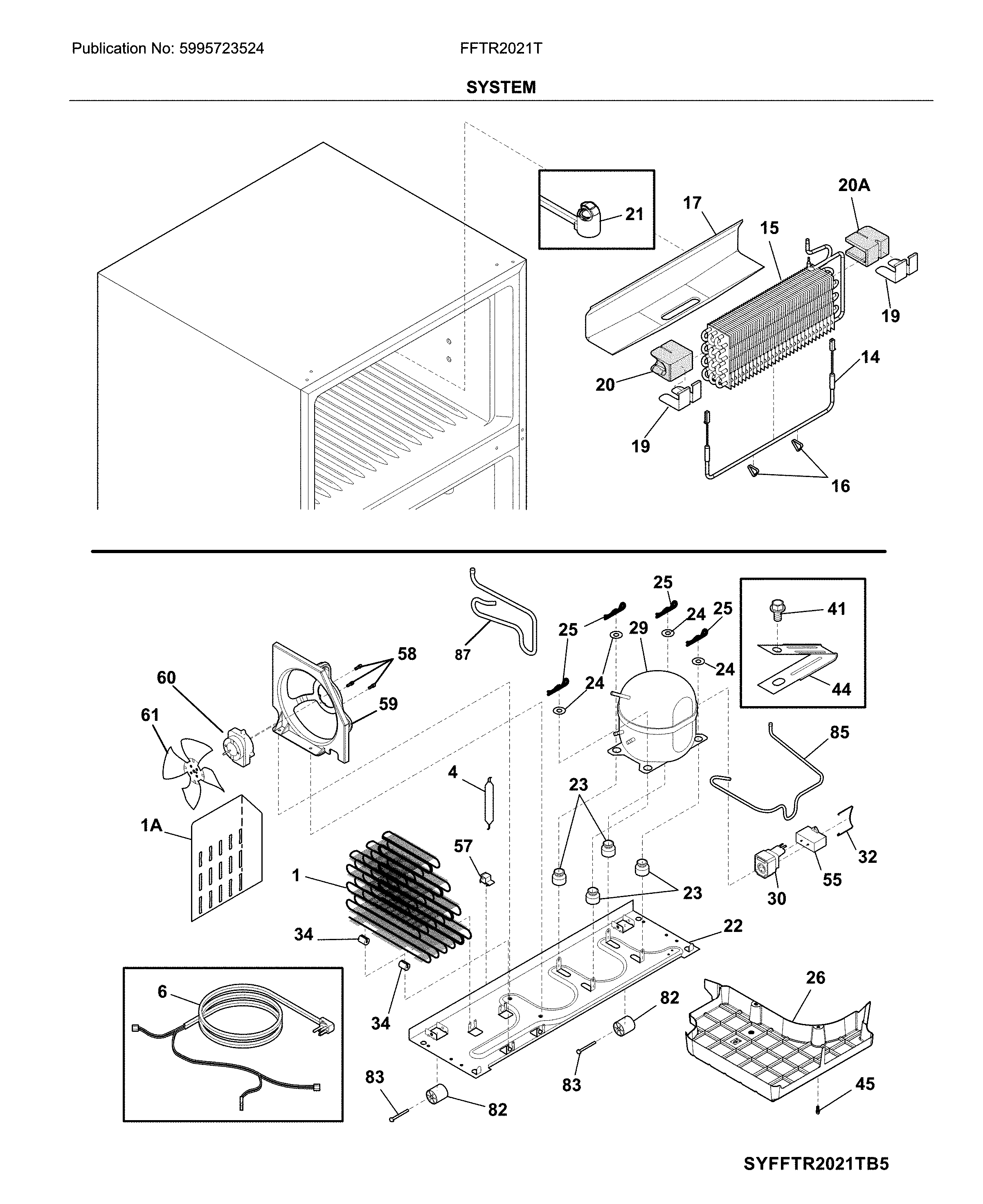 Frigidaire FFTR2021TB5 system diagram