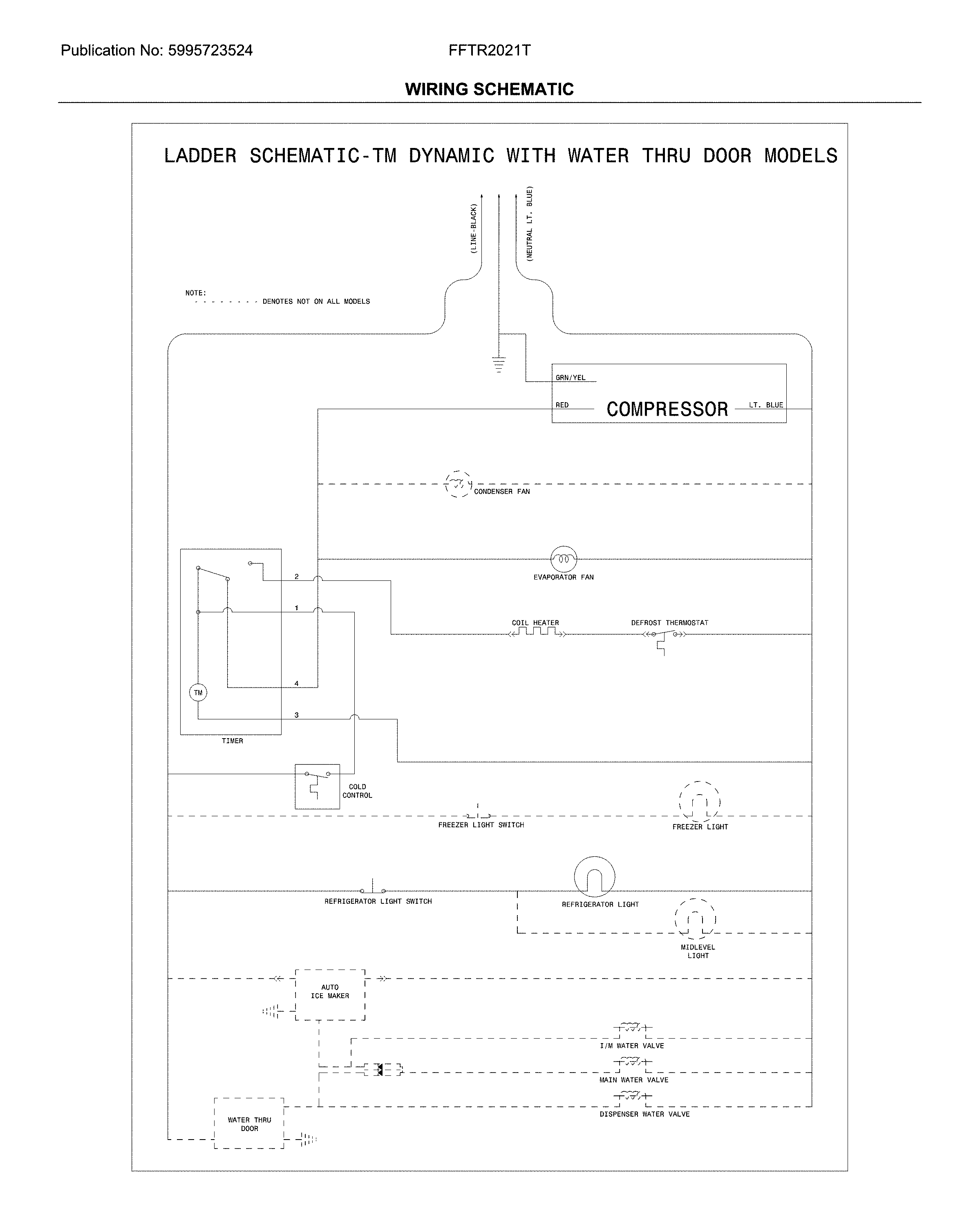 Frigidaire FFTR2021TB5 wiring schematic diagram