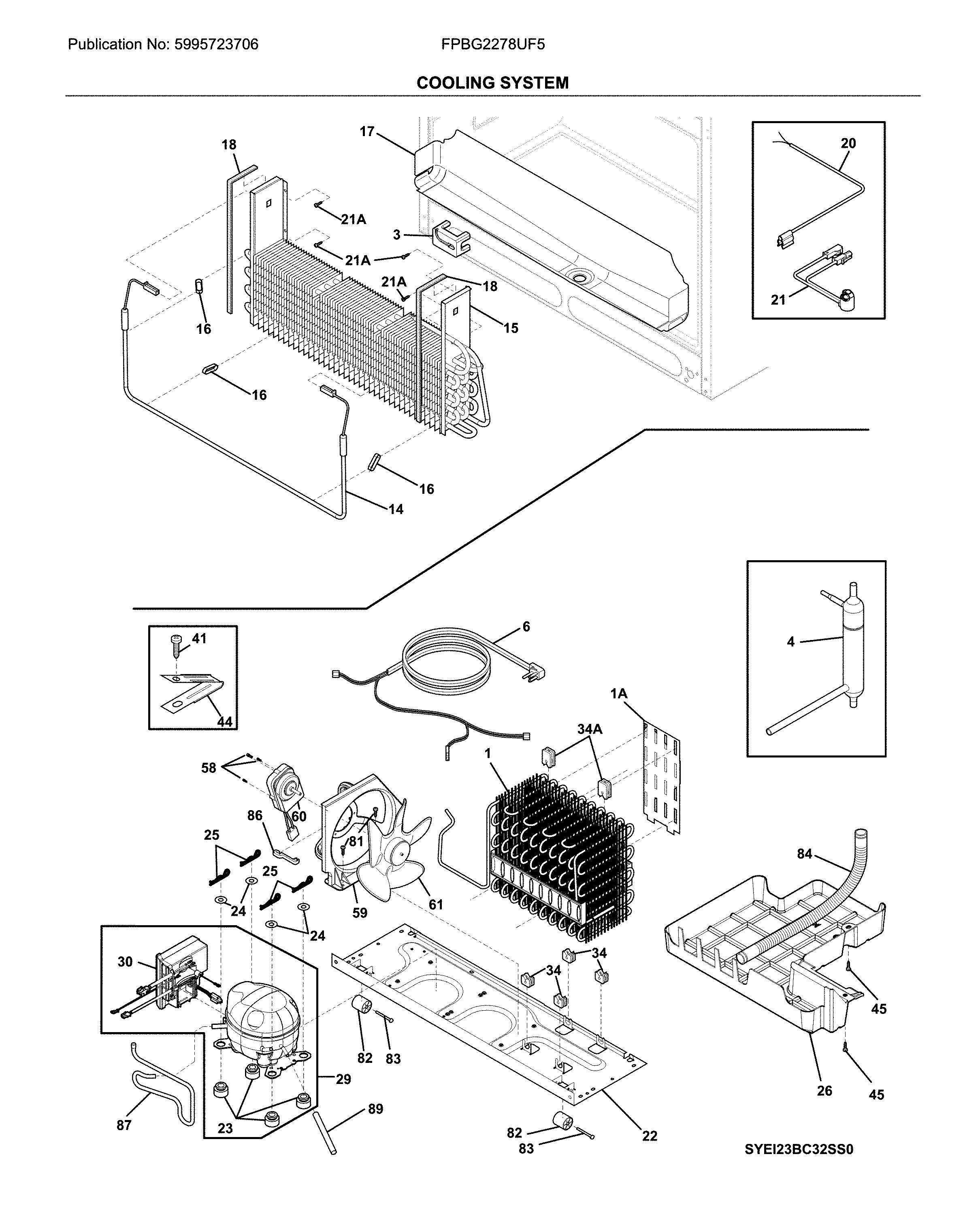 Frigidaire FPBG2278UF5 cooling system diagram