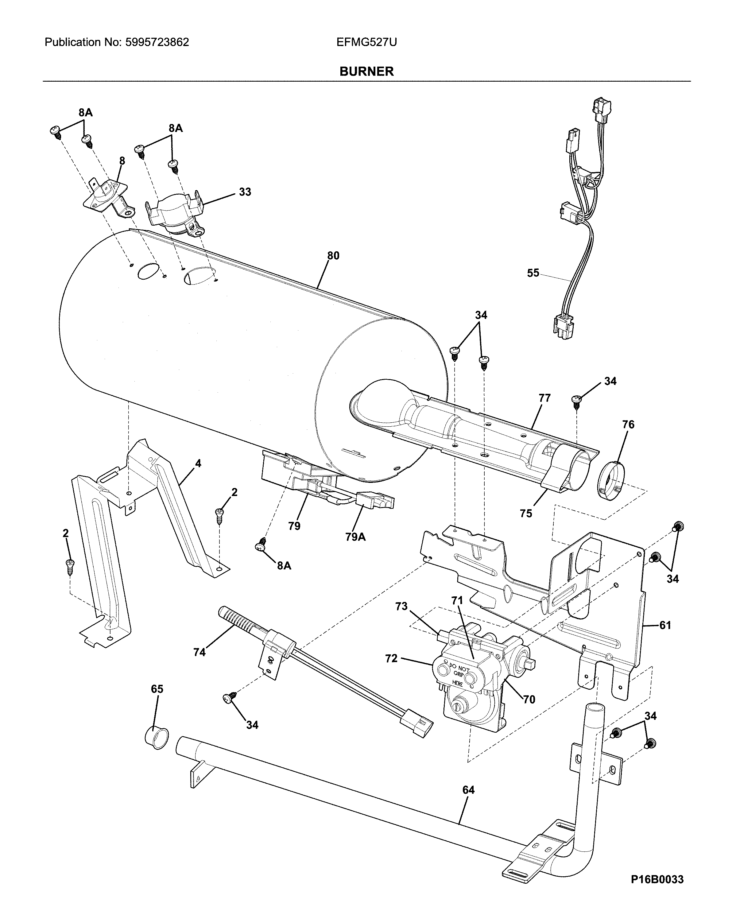 Electrolux EFMG527UIW0 burner diagram