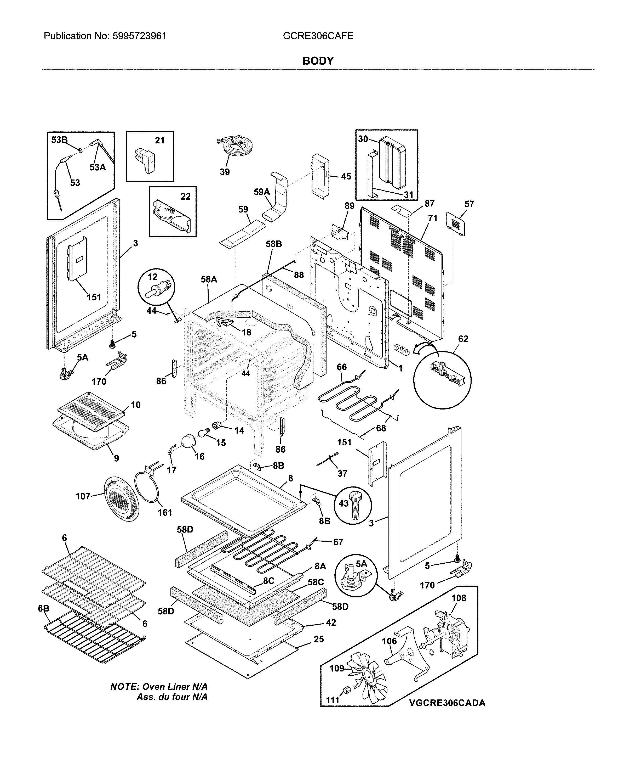 Frigidaire GCRE306CAFE body diagram