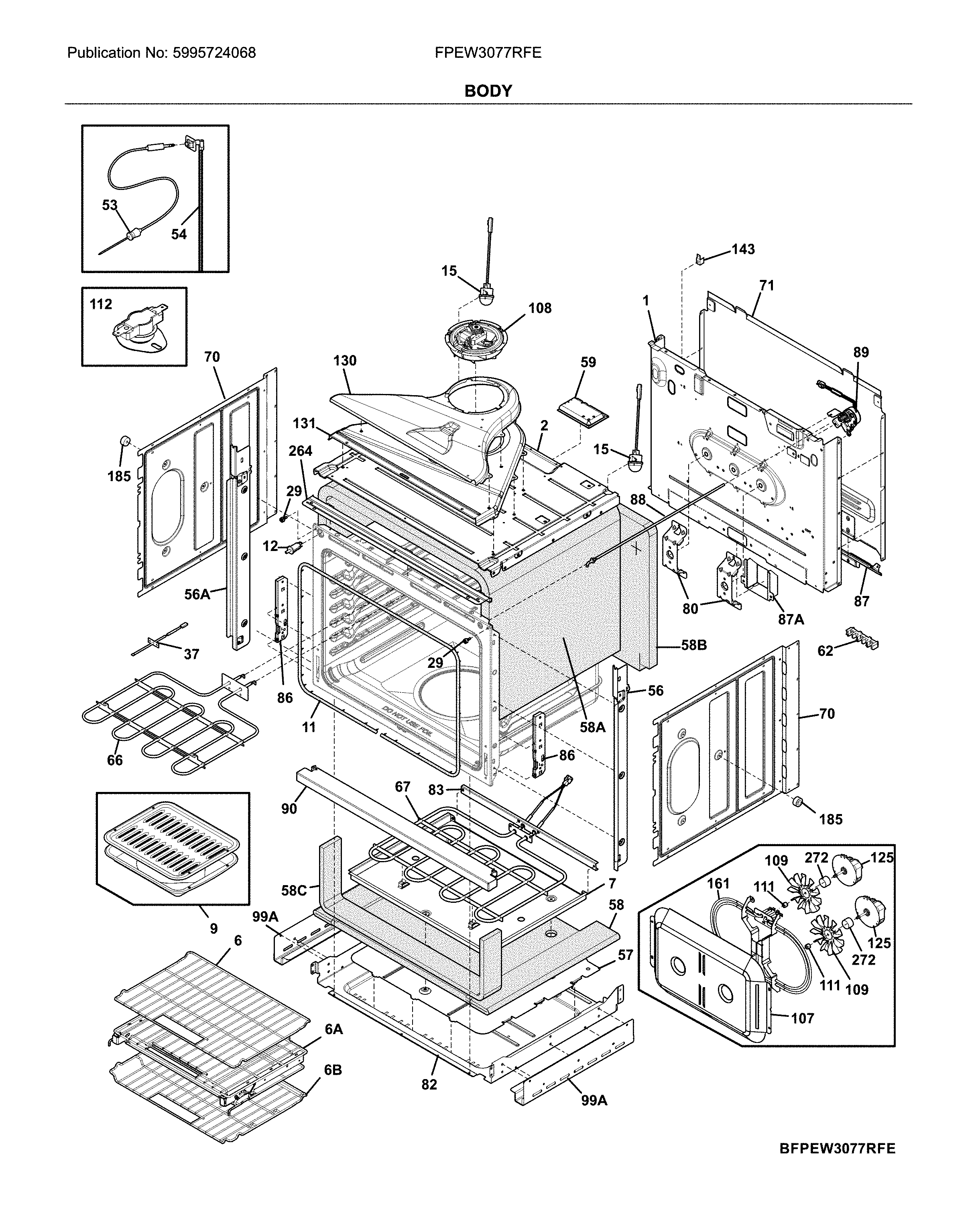 Frigidaire FPEW3077RFE body diagram
