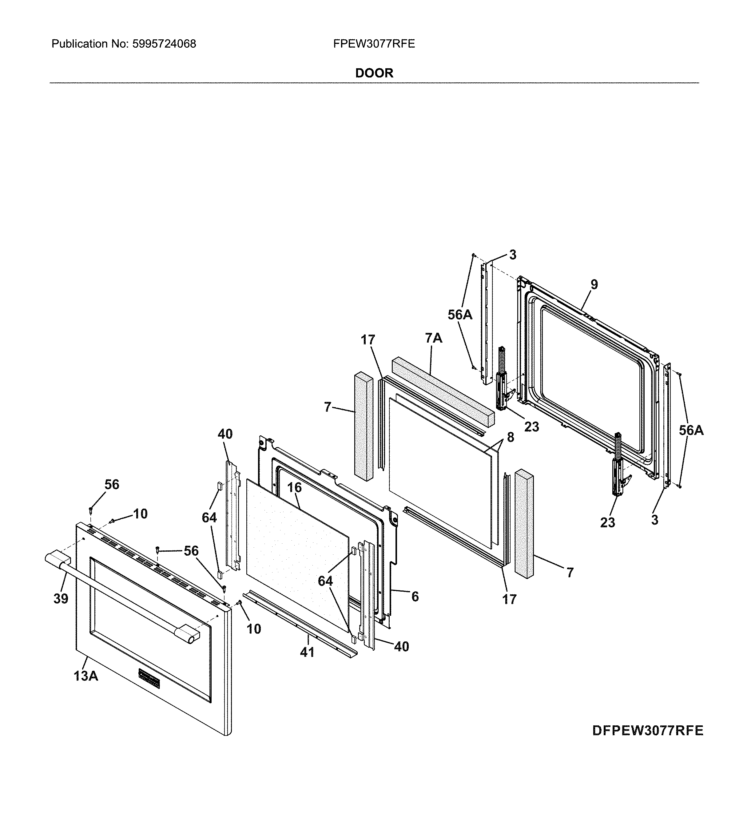 Frigidaire FPEW3077RFE door diagram