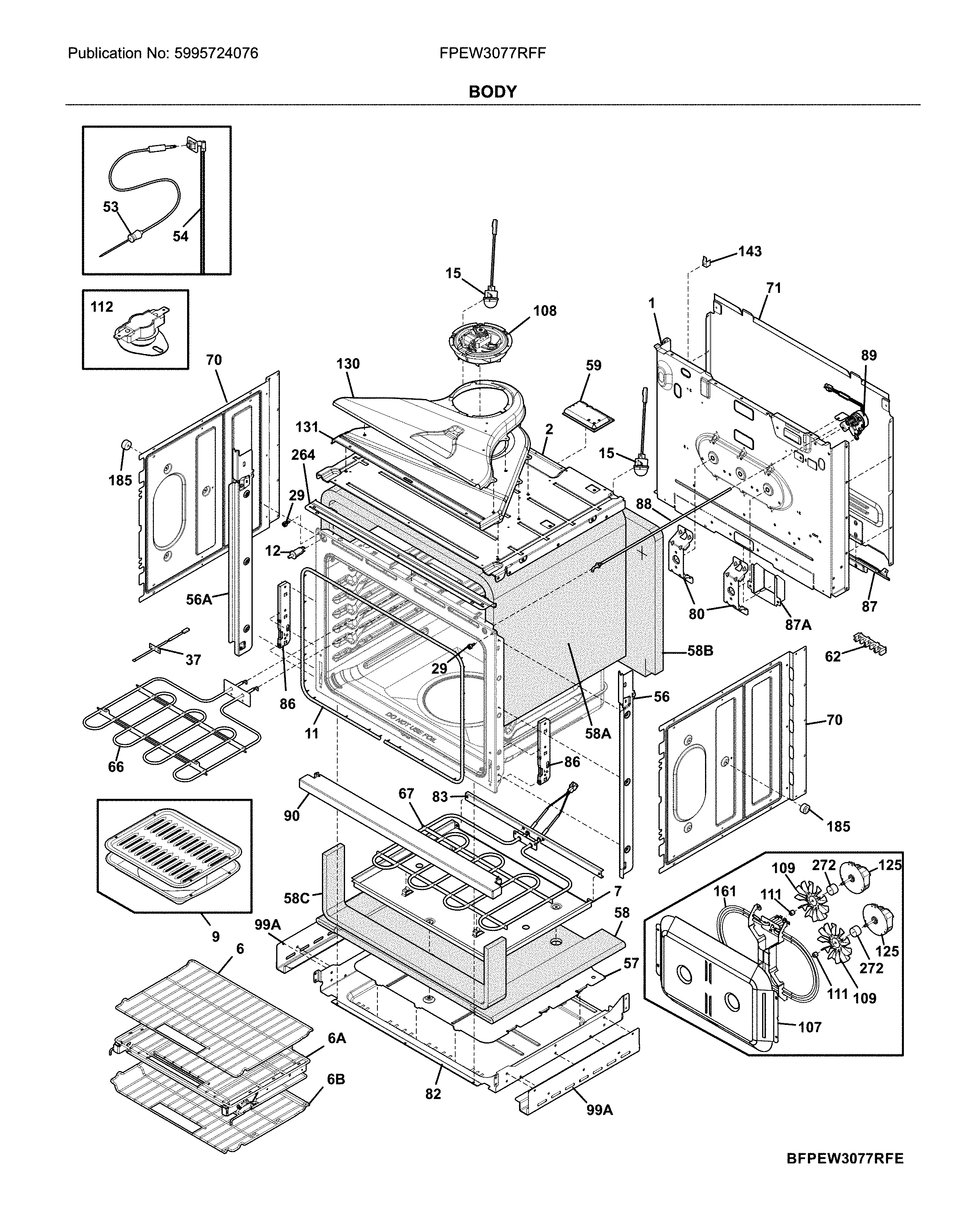 Frigidaire FPEW3077RFF body diagram