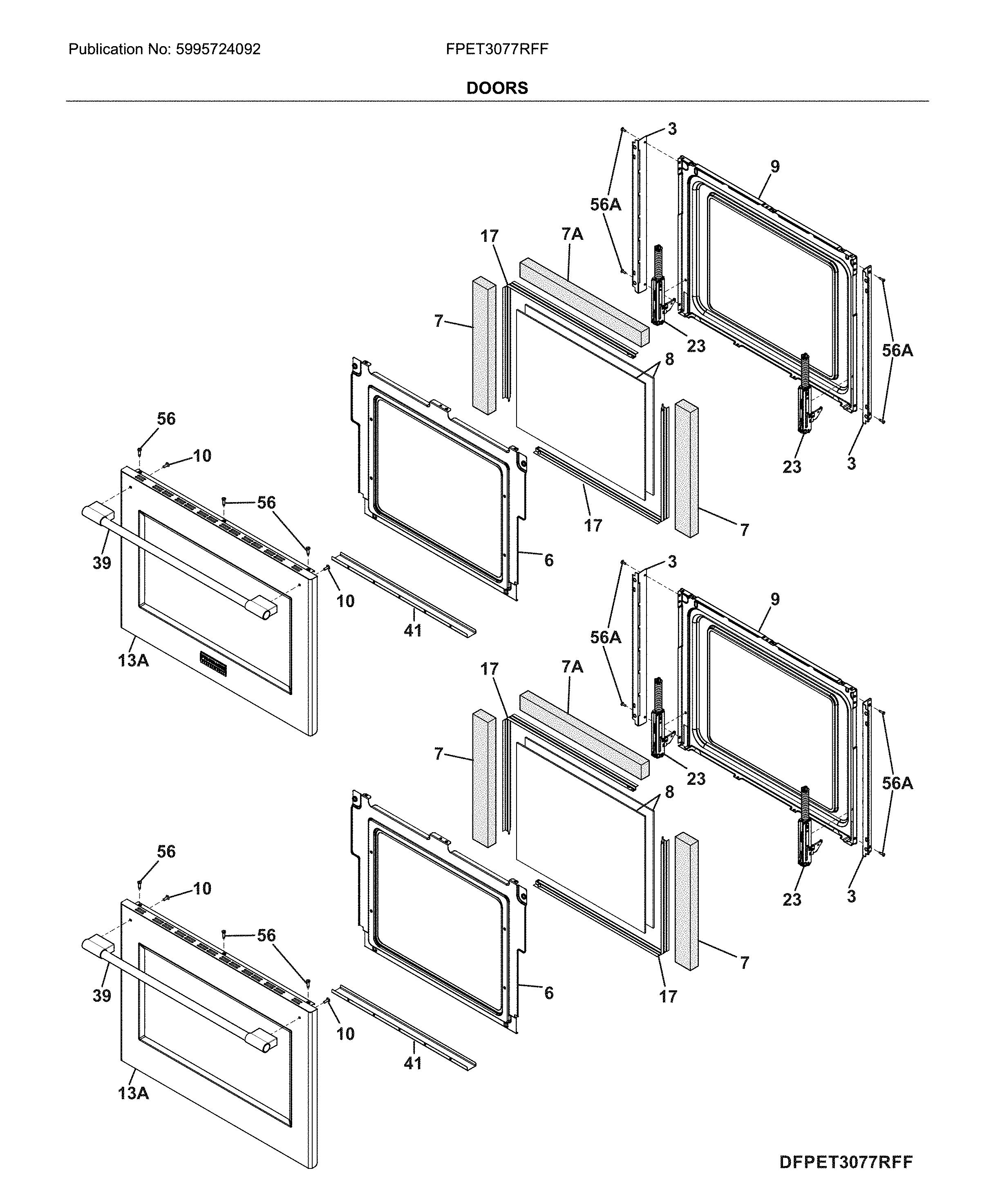 Frigidaire FPET3077RFF doors diagram