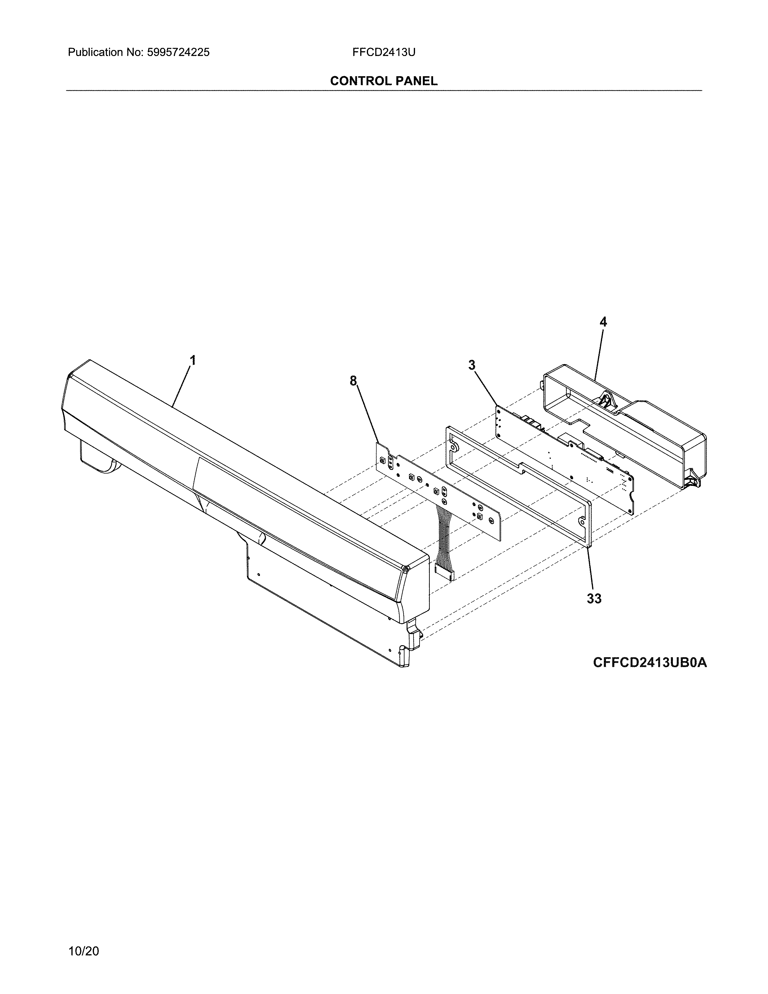 Frigidaire FFCD2413UW4A control panel diagram