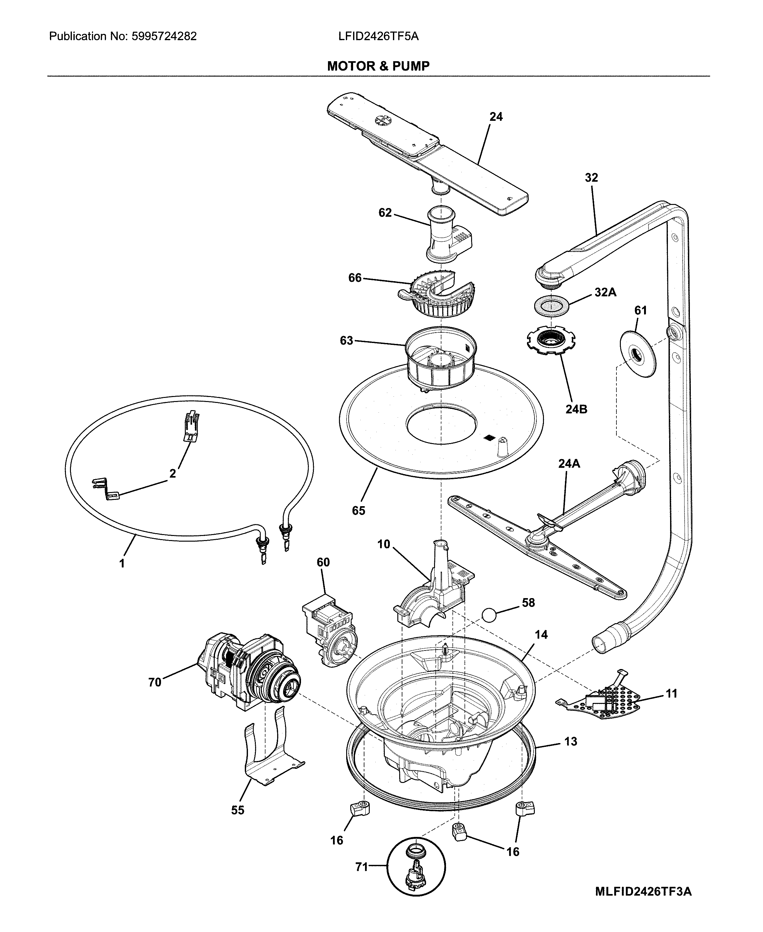 Frigidaire LFID2426TF5A motor & pump diagram