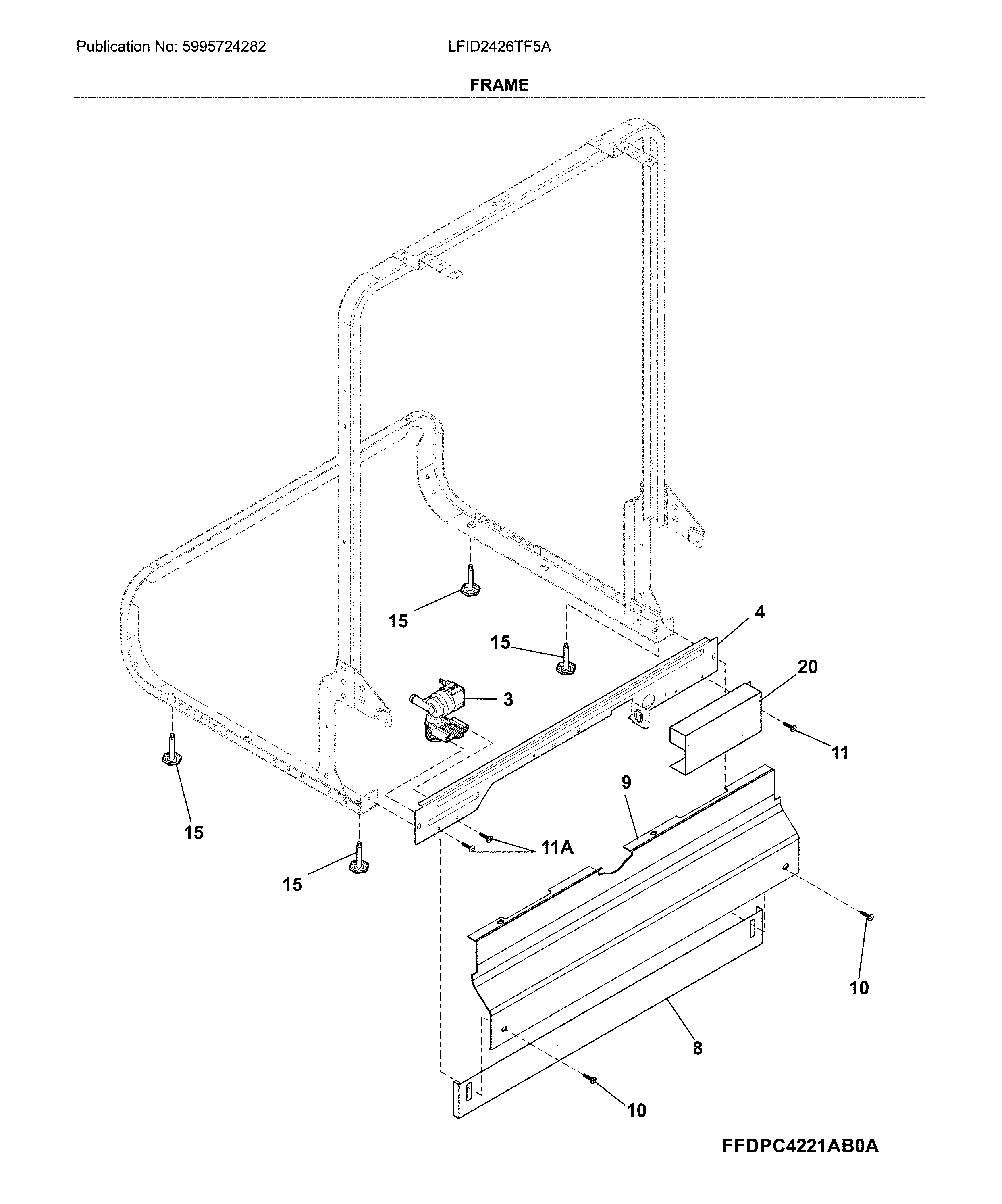 Frigidaire LFID2426TF5A frame diagram