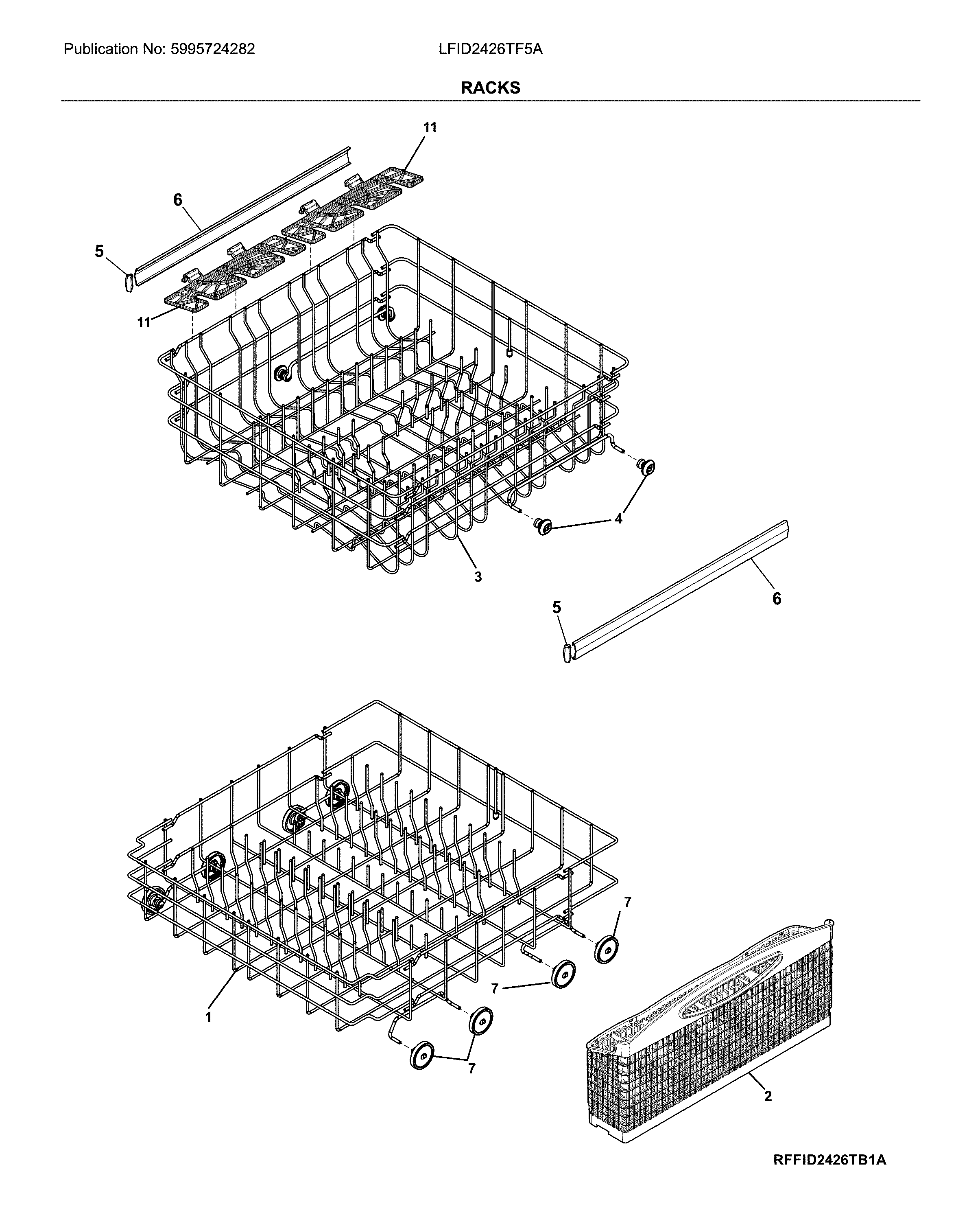 Frigidaire LFID2426TF5A racks diagram