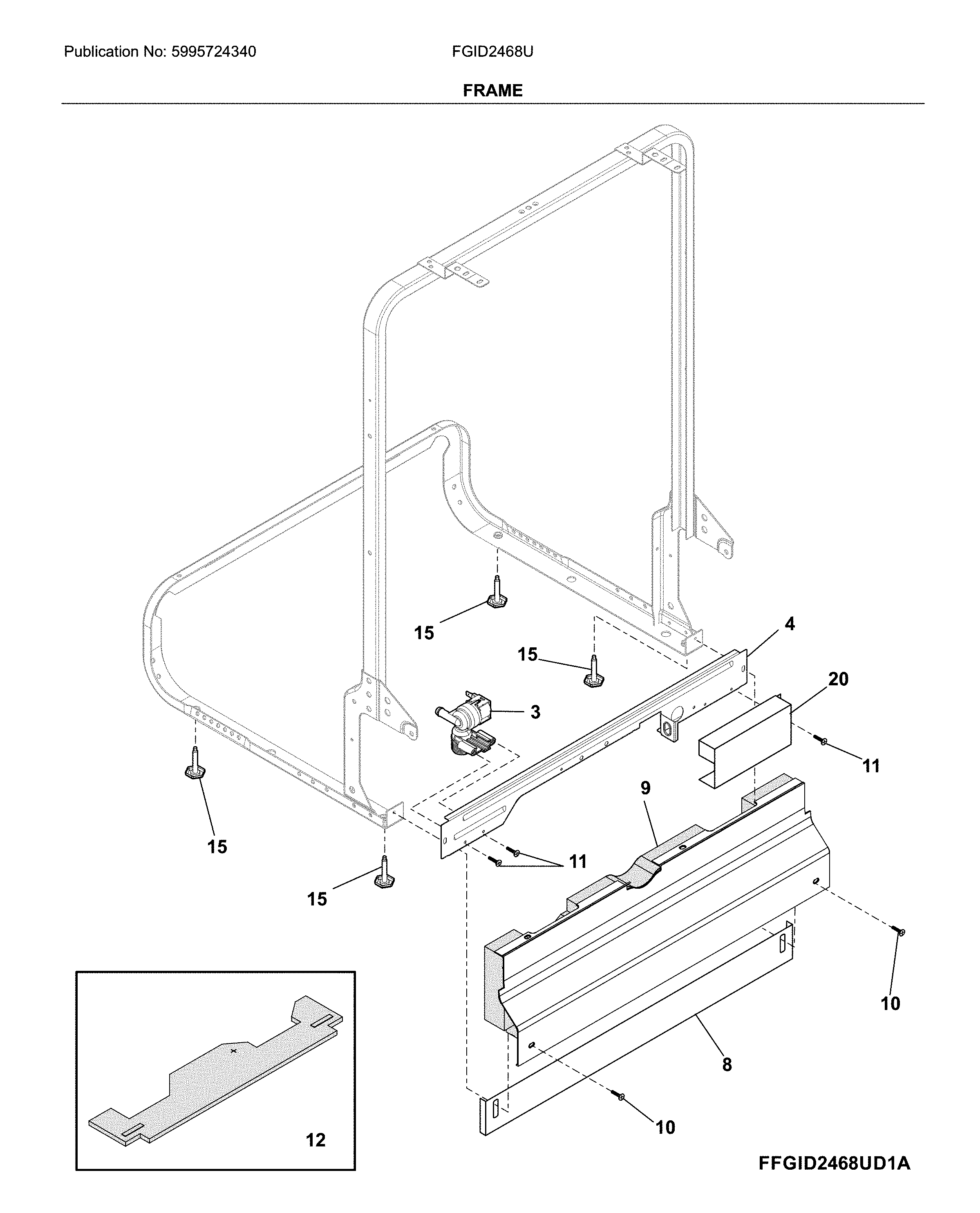 Frigidaire FGID2468UD2A frame diagram