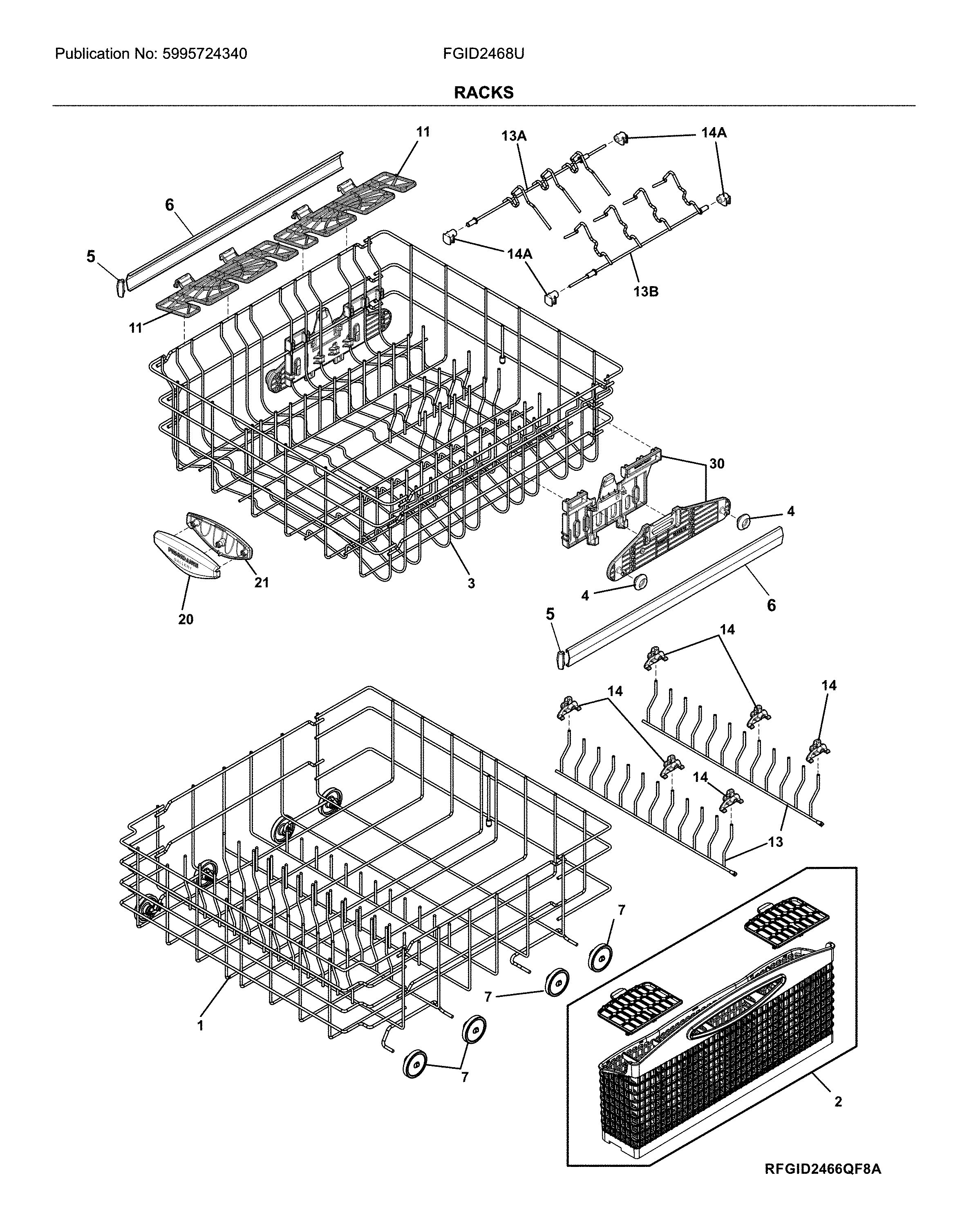 Frigidaire FGID2468UD2A racks diagram