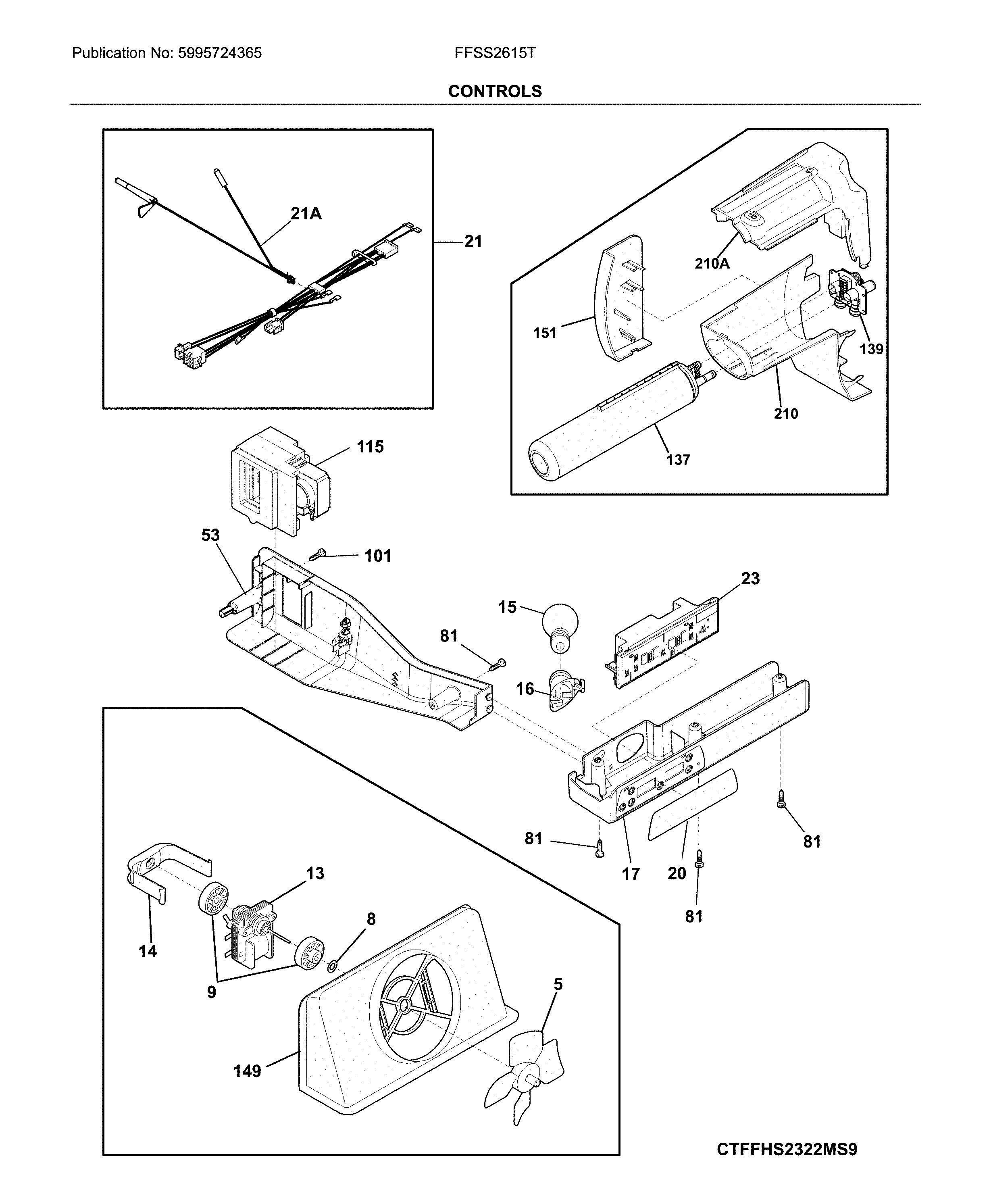 Frigidaire FFSS2615TD3 contols diagram