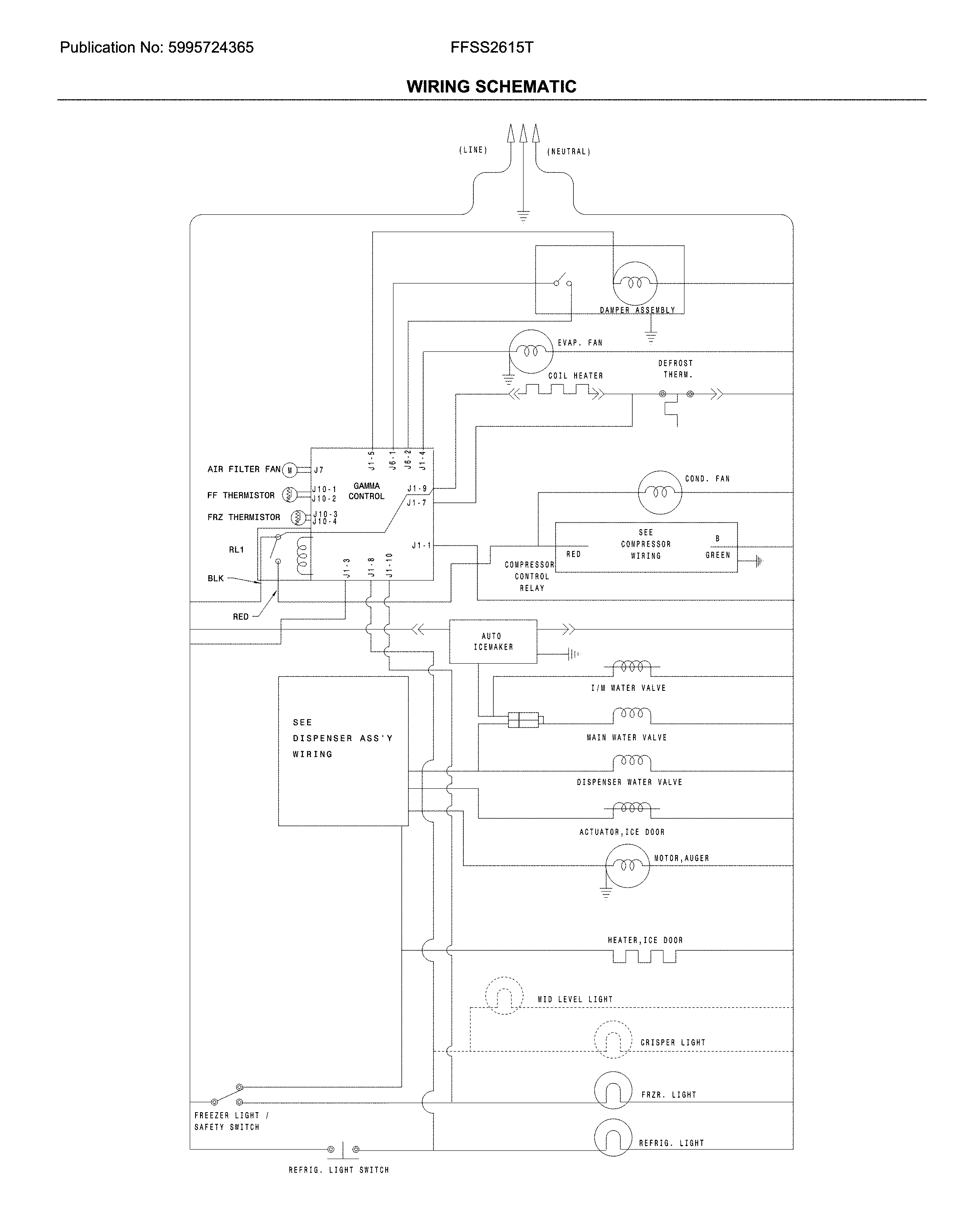 Frigidaire FFSS2615TD3 wiring schematic diagram