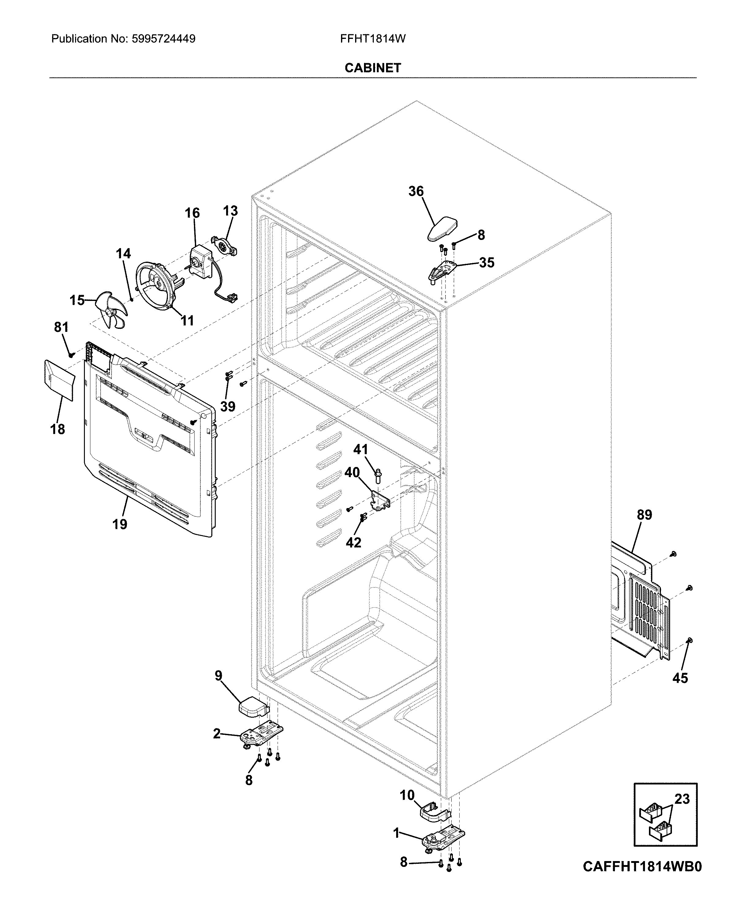 Frigidaire FFHT1814WB0 cabinet diagram