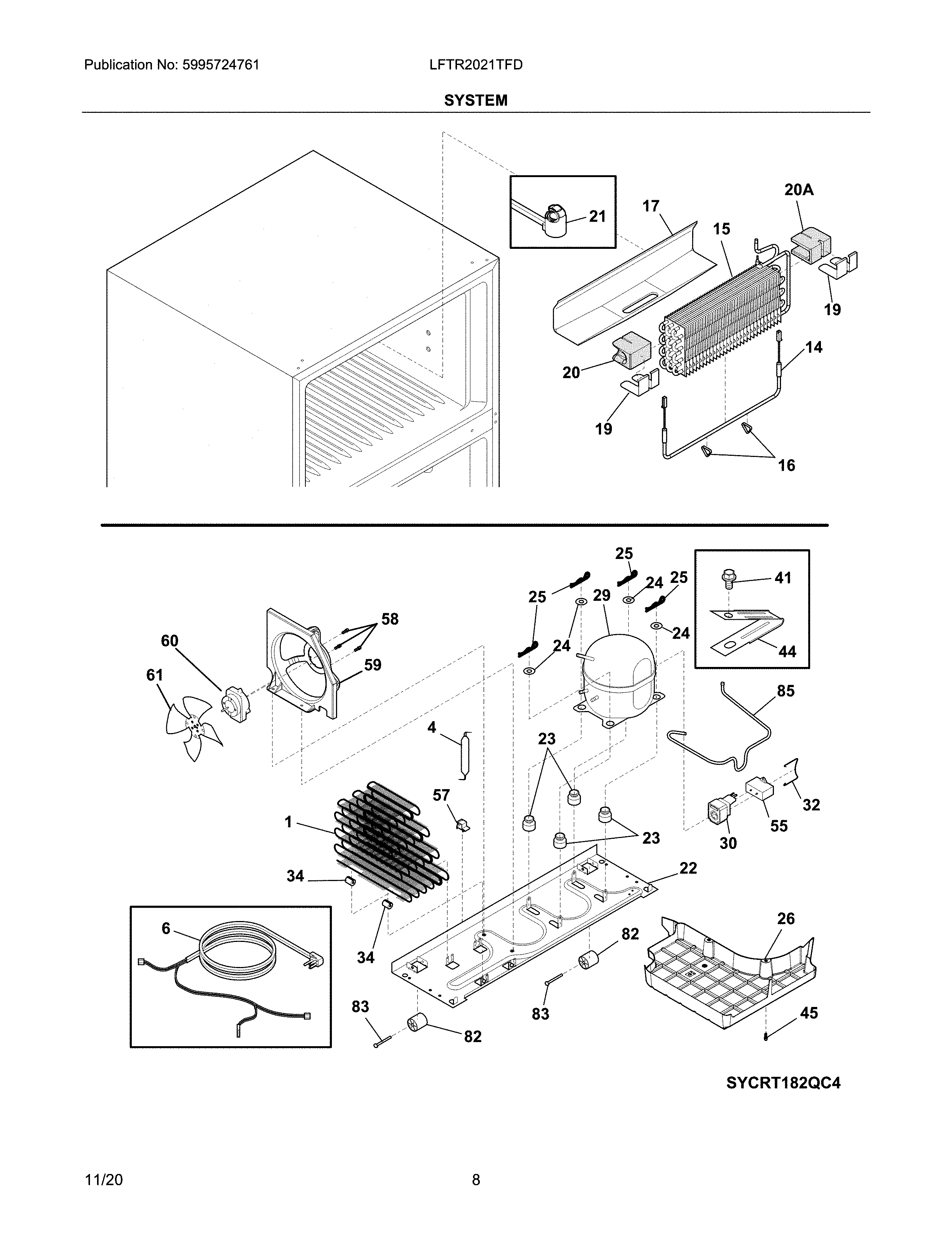 Frigidaire LFTR2021TFD system diagram