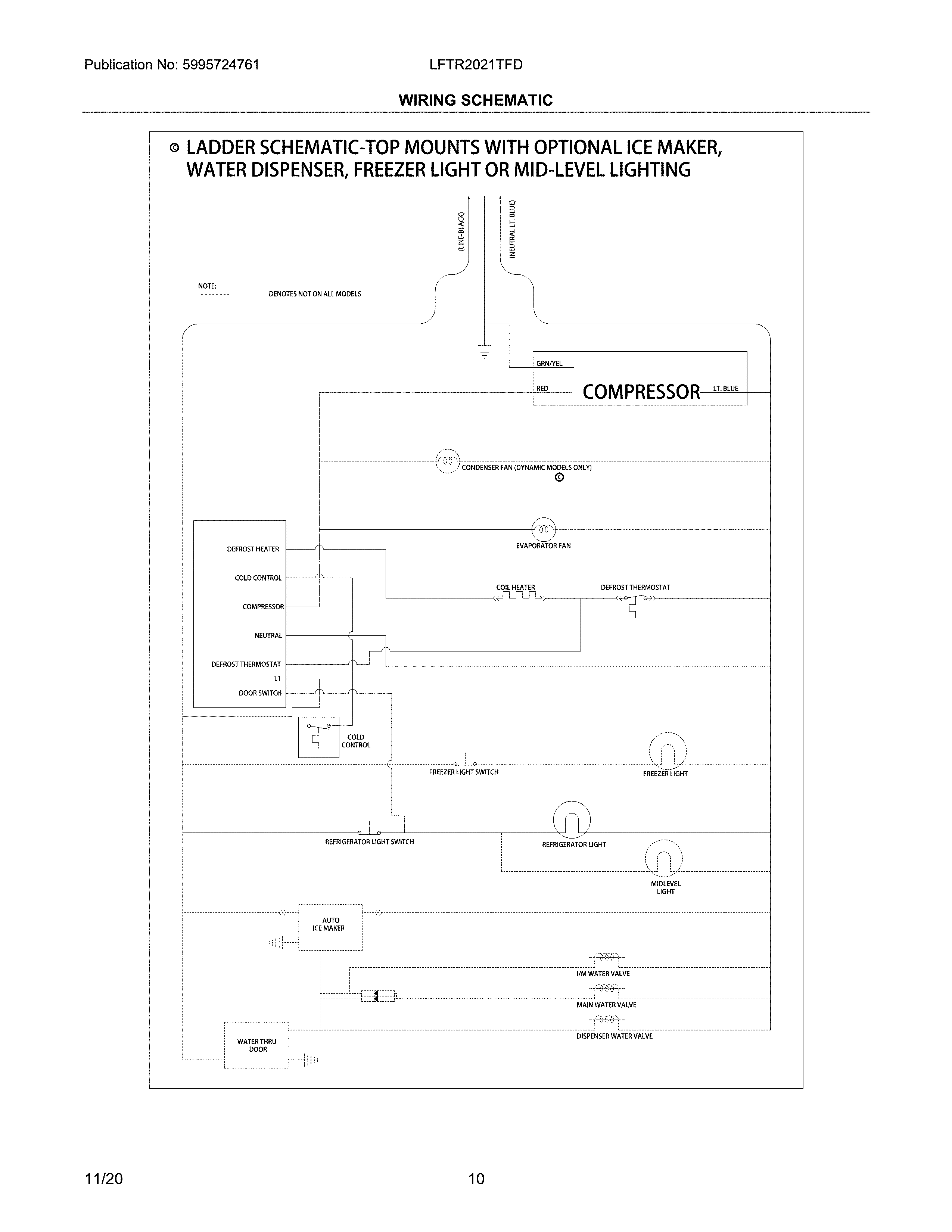 Frigidaire LFTR2021TFD wiring schemtaic diagram