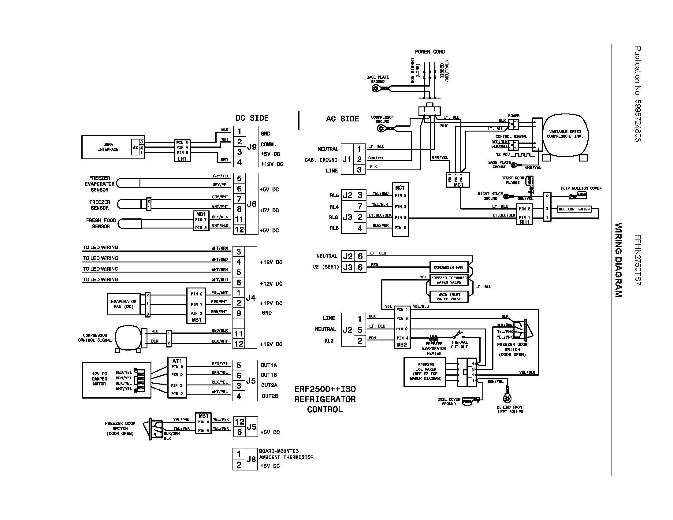 Frigidaire FFHN2750TS7 wiring schematic diagram