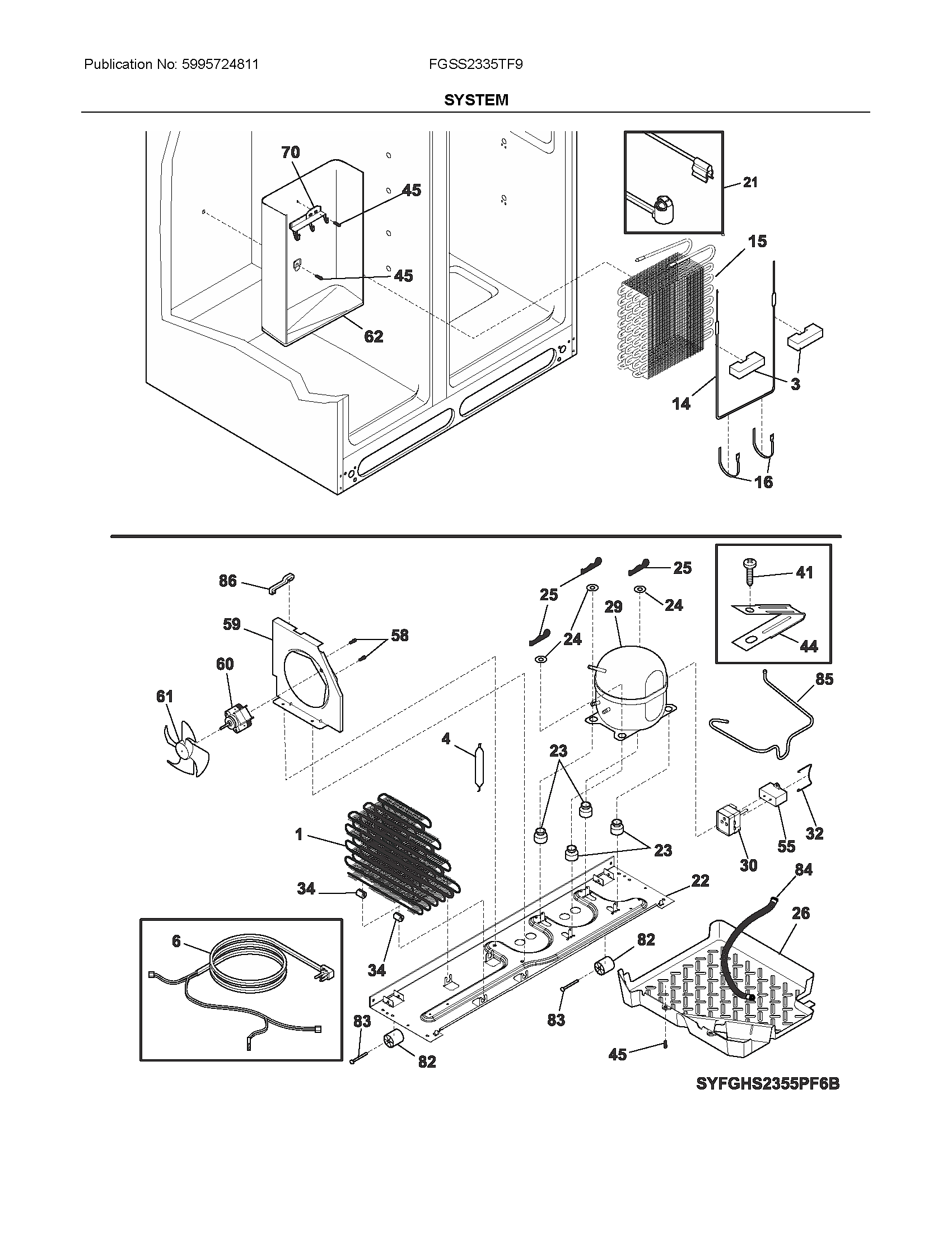 Frigidaire FGSS2335TF9 system diagram