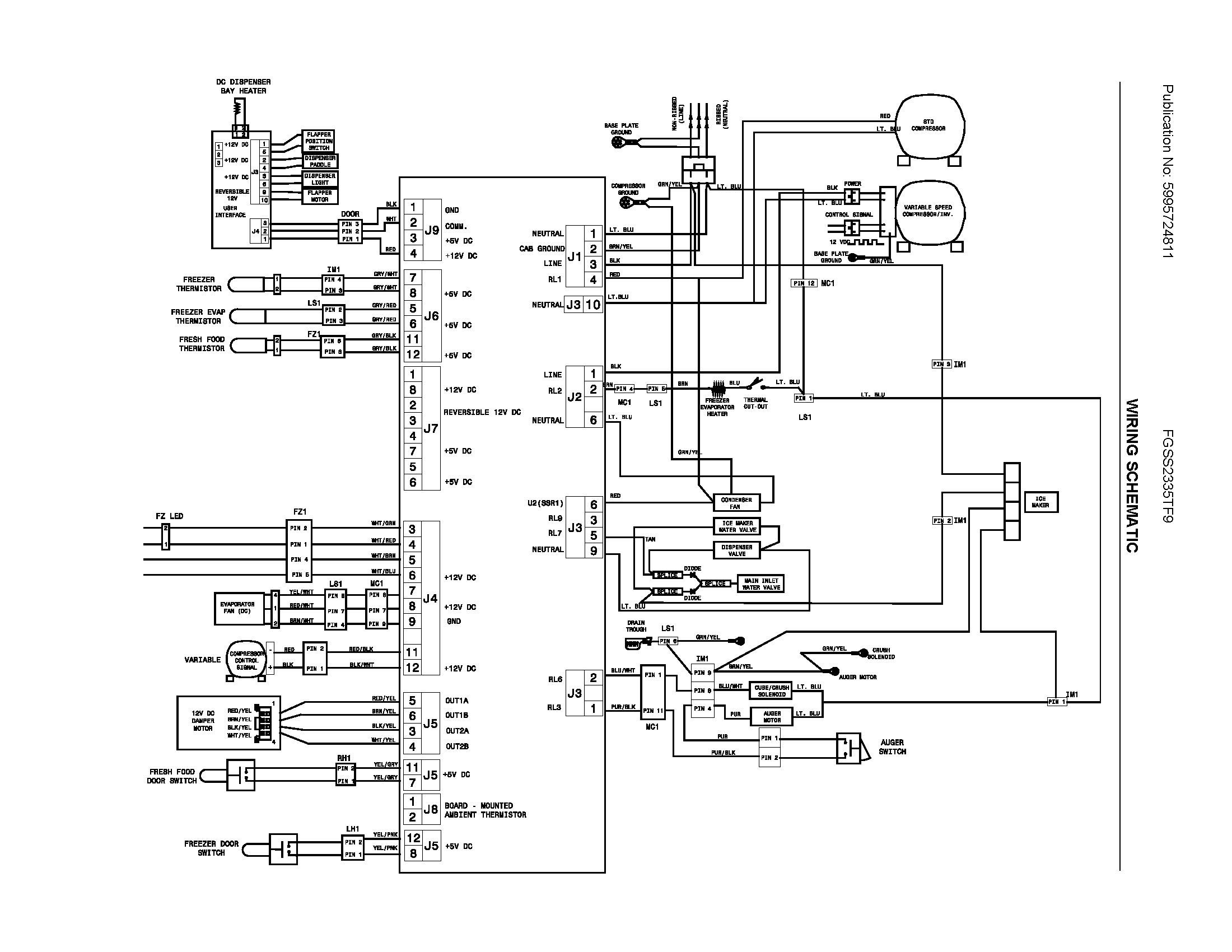Frigidaire FGSS2335TF9 wiring schematic diagram