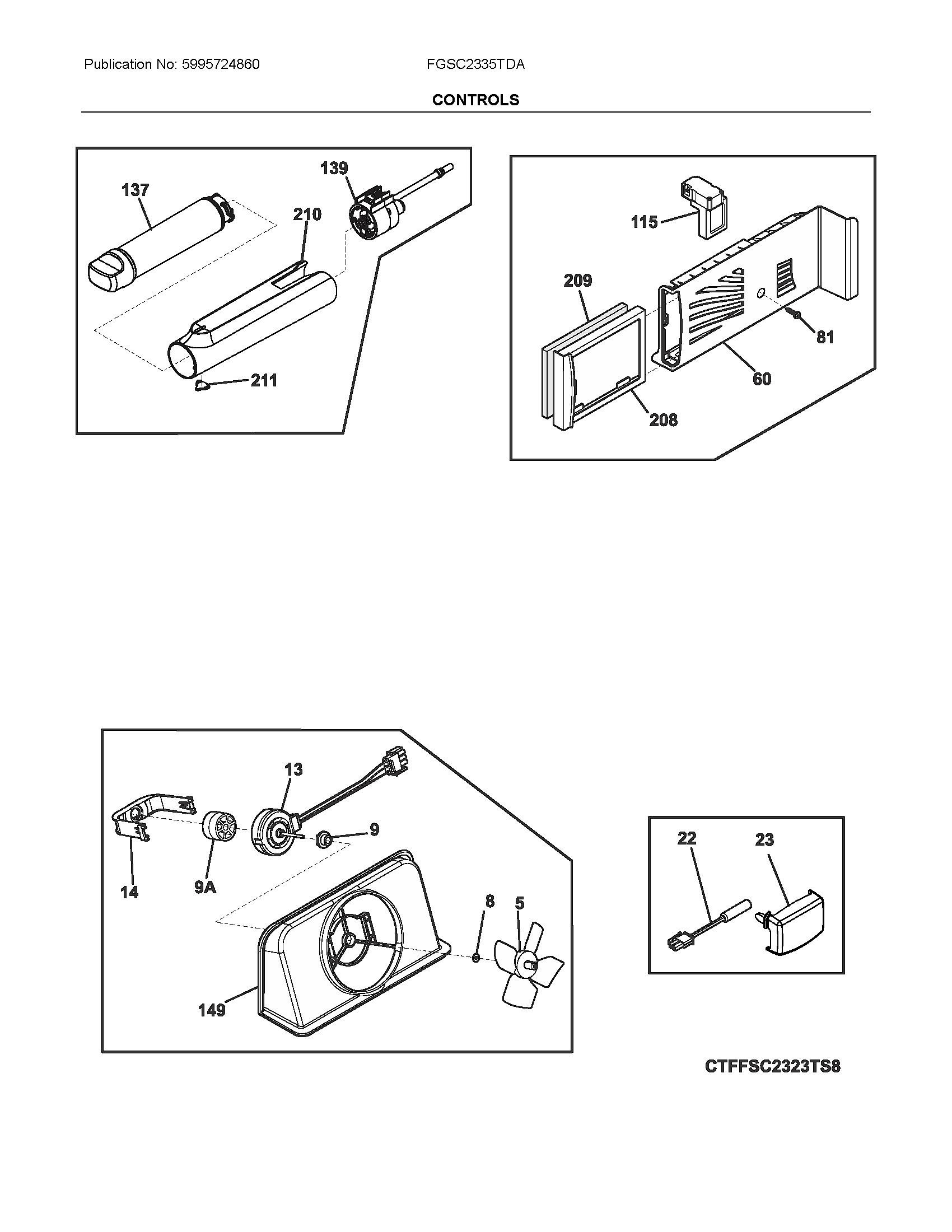 Frigidaire FGSC2335TDA controls diagram
