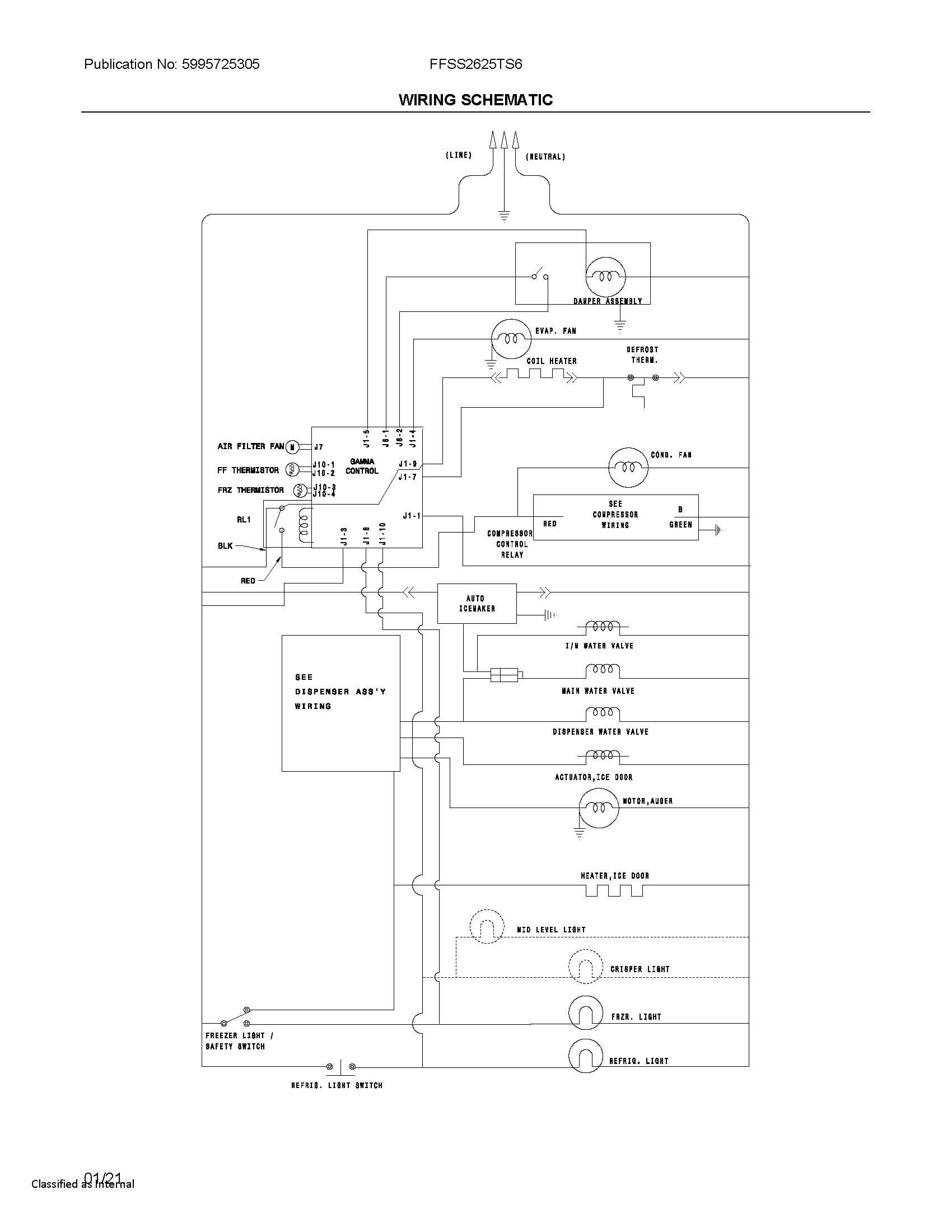 Frigidaire FFSS2625TS6 wiring schematic diagram